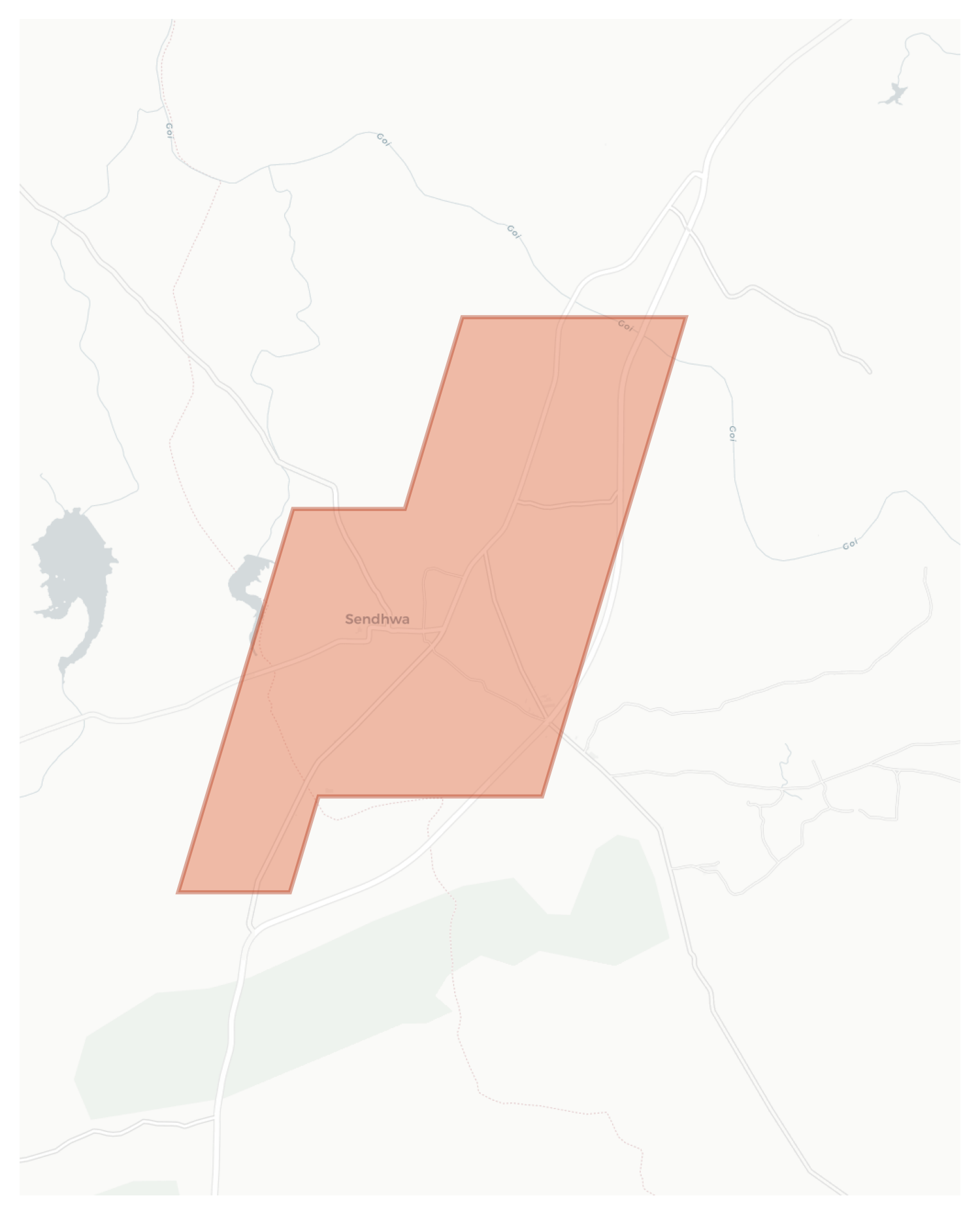 Sendhwa geographic map