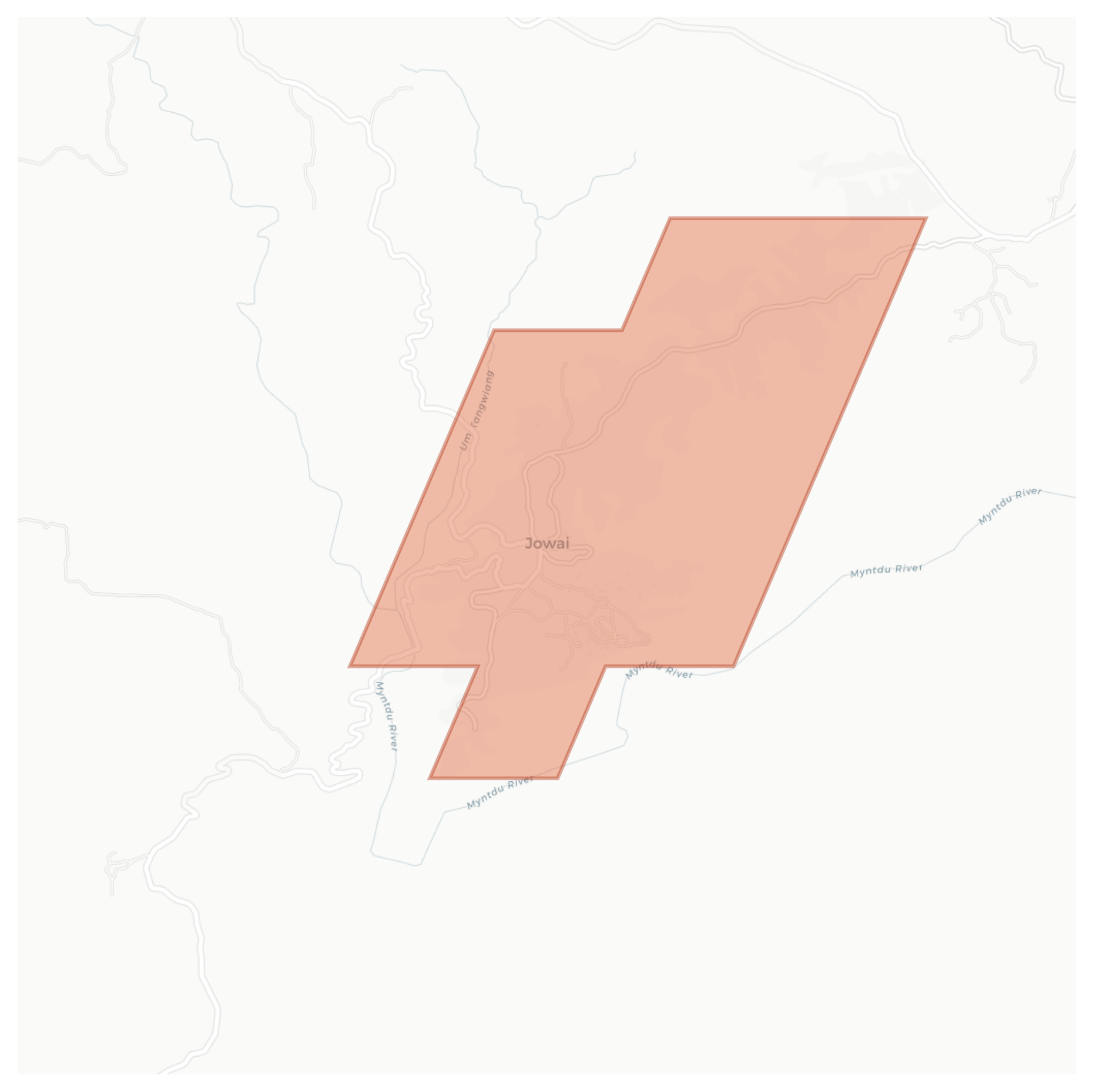 Jowai geographic map