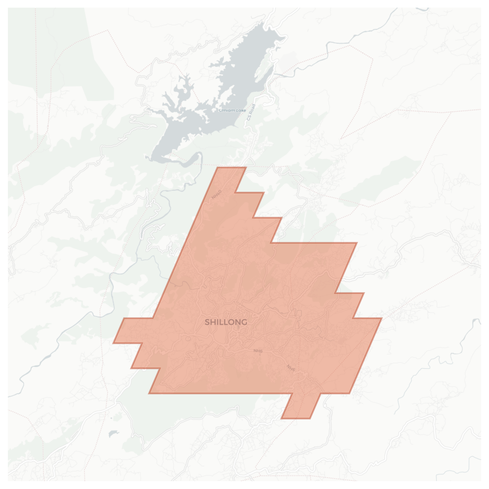 Shillong geographic map