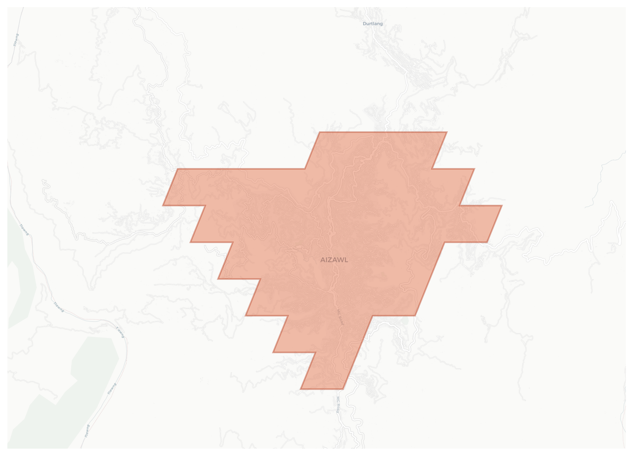 Aizawl geographic map