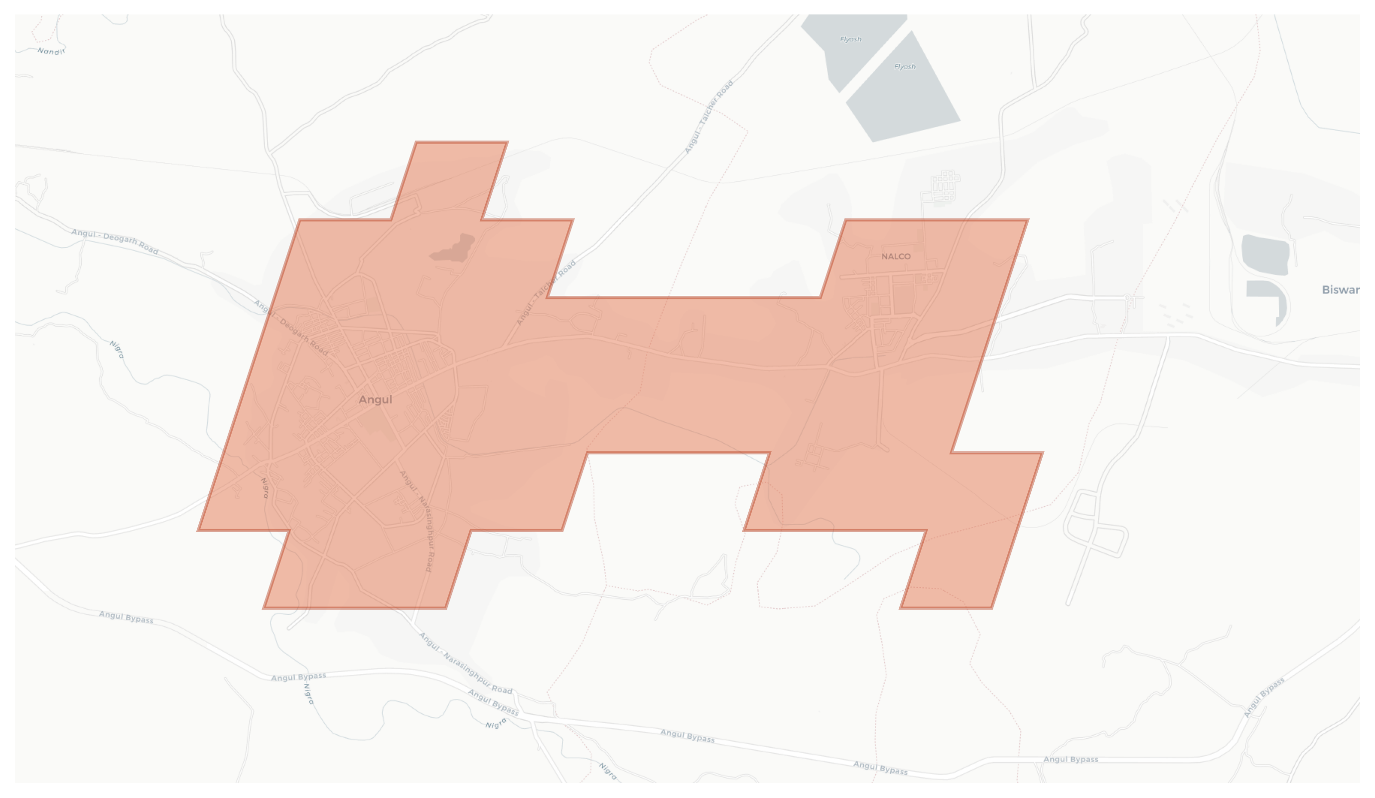 Angul geographic map