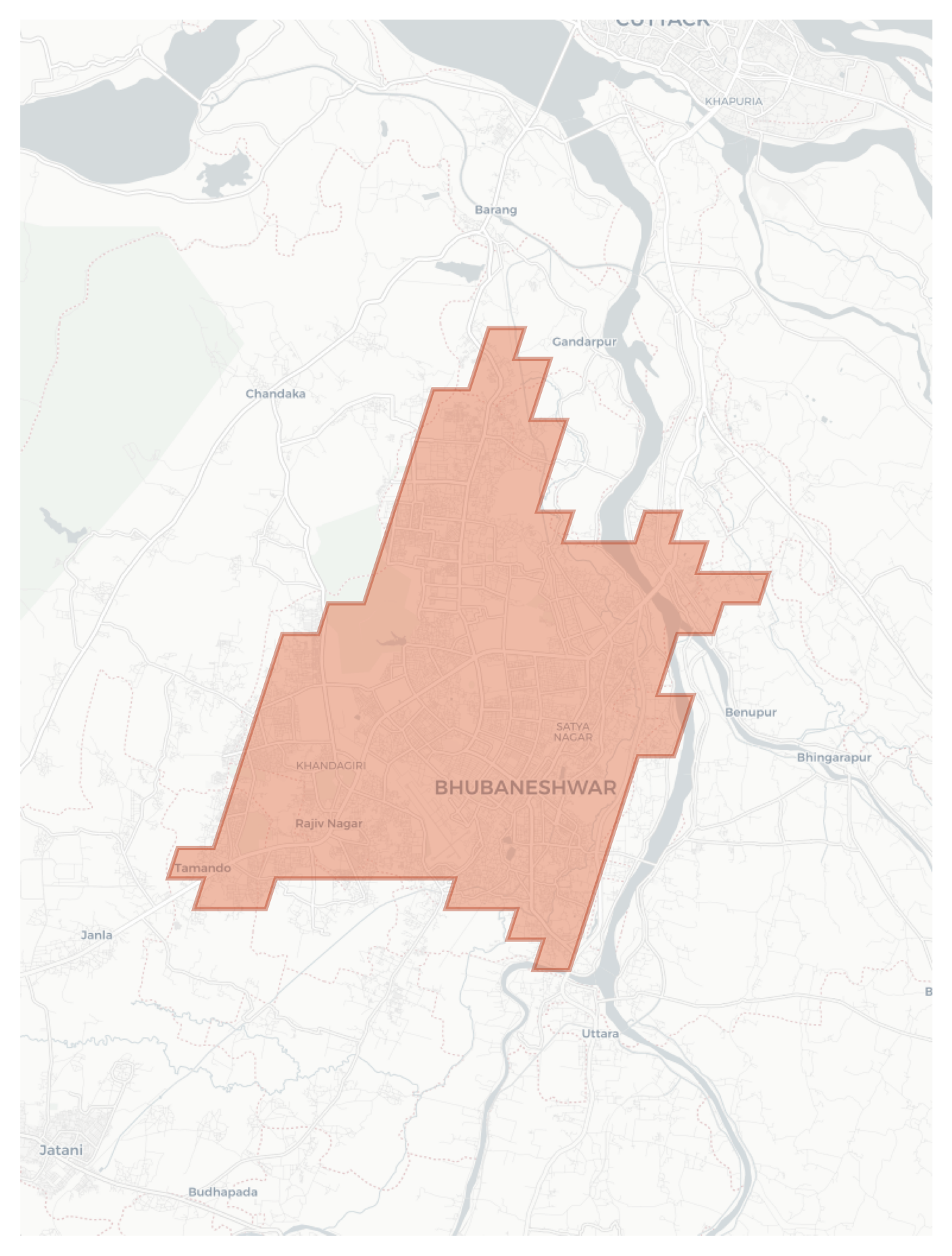 Bhubaneshwar geographic map
