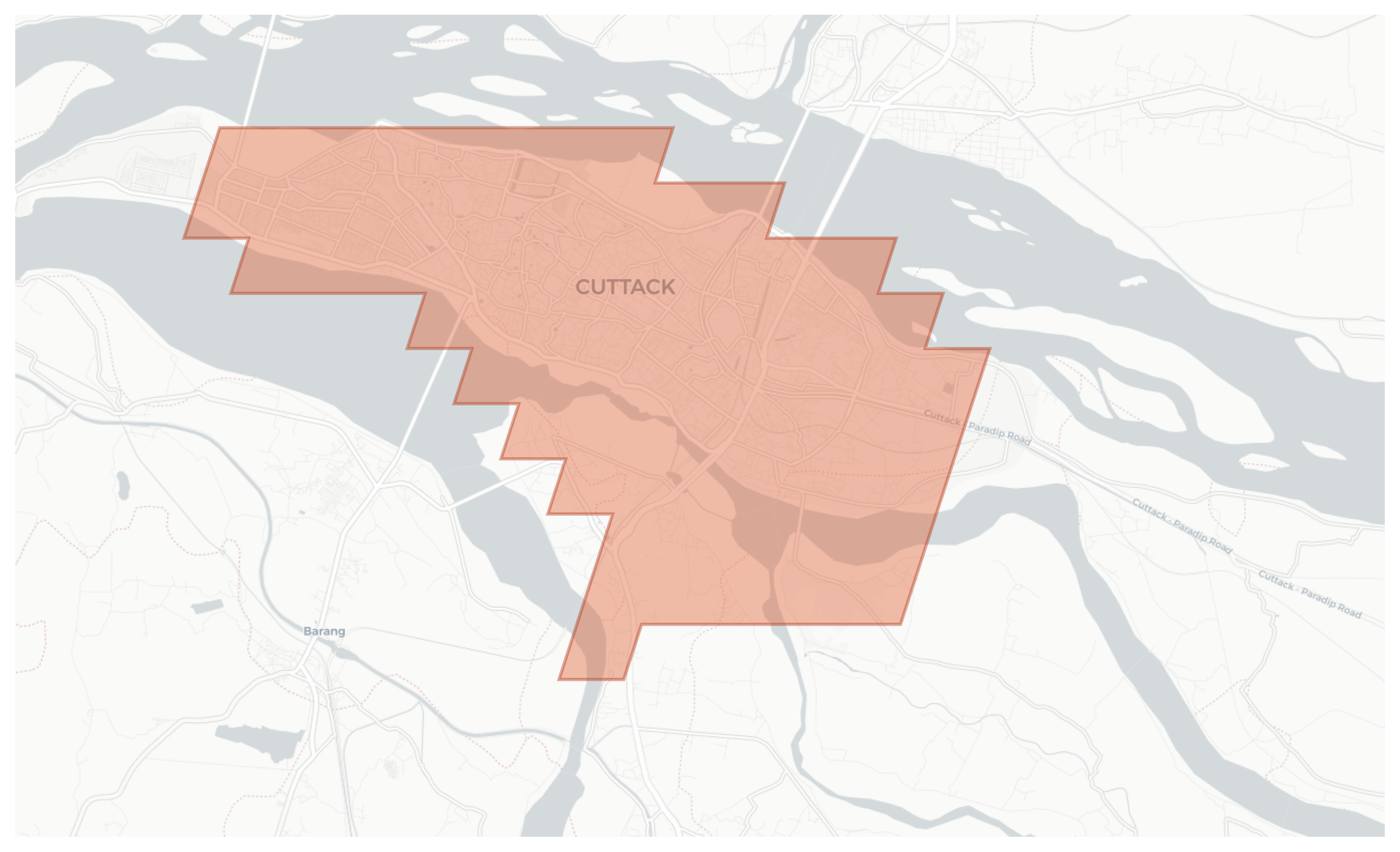 Cuttack geographic map
