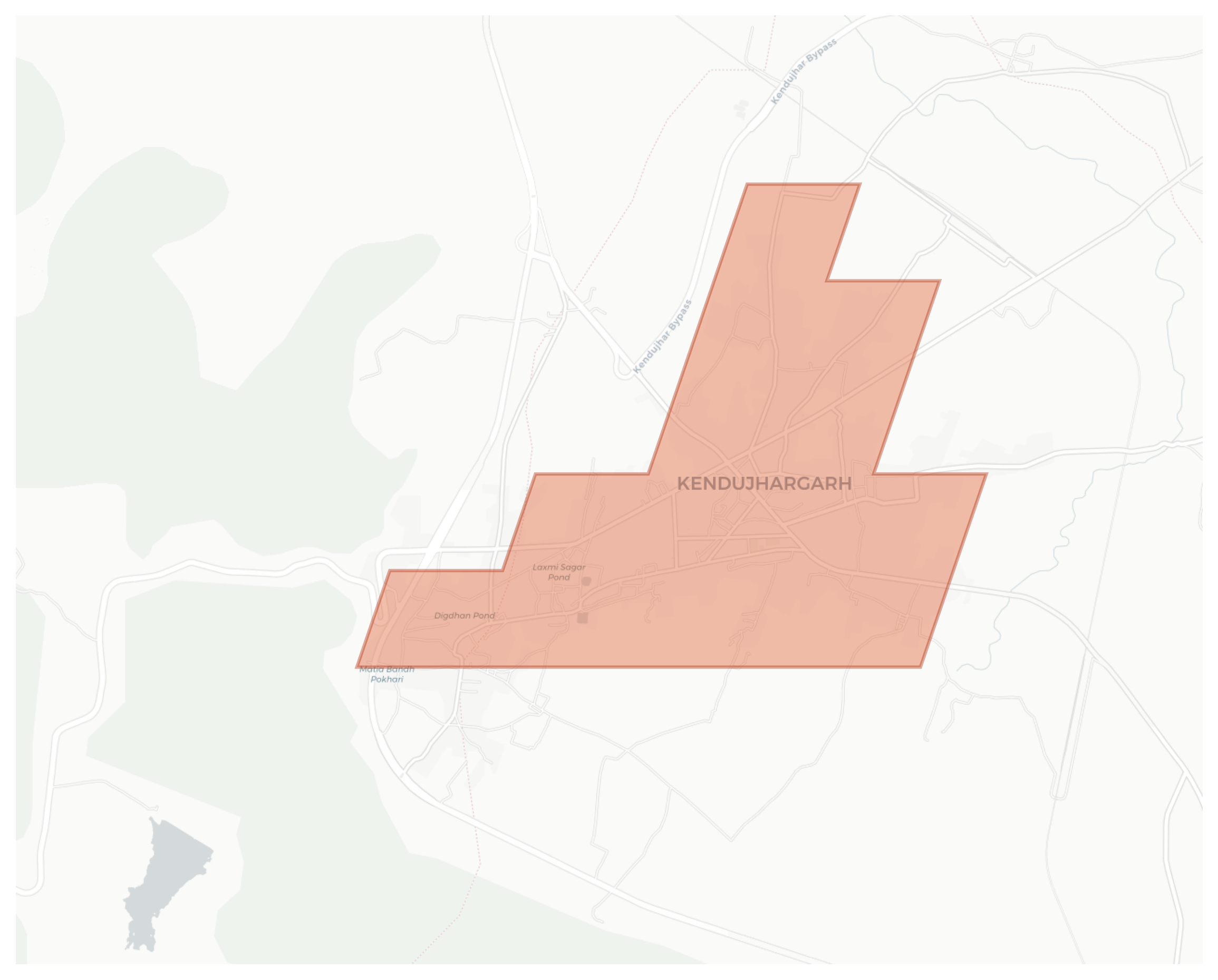 Kendujhargarh geographic map