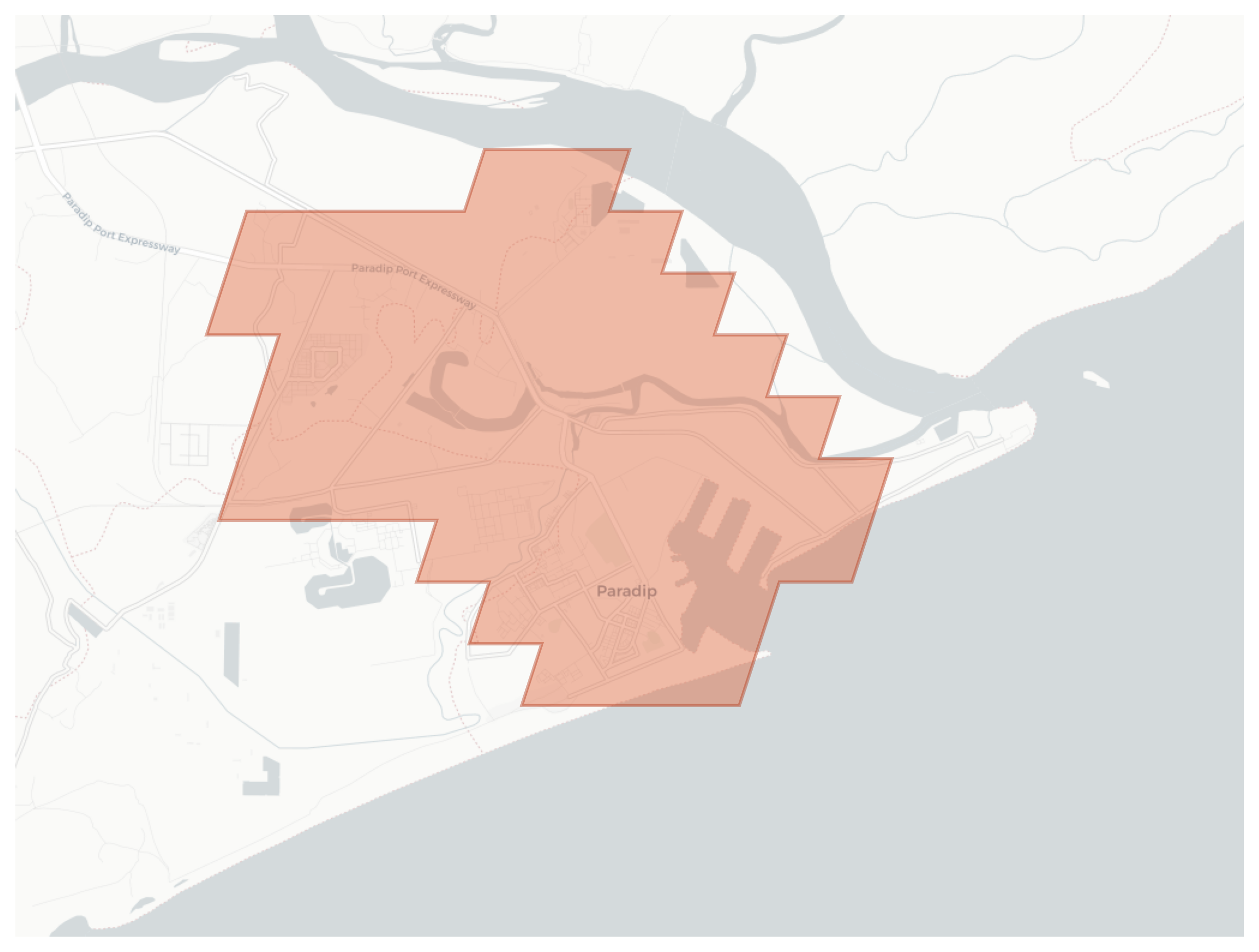 Paradip geographic map