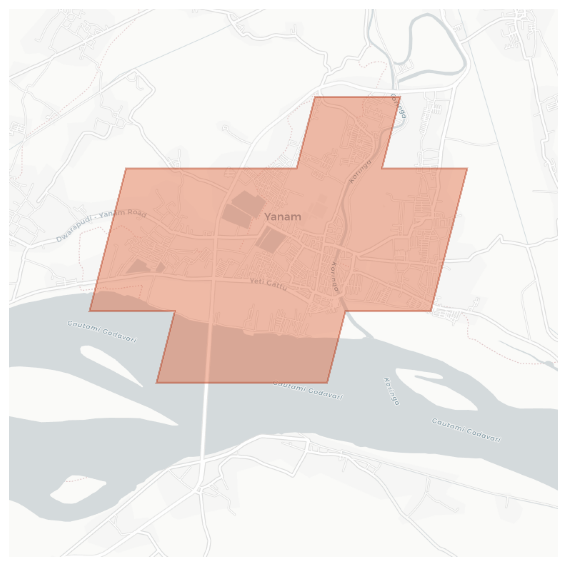 Yanam geographic map