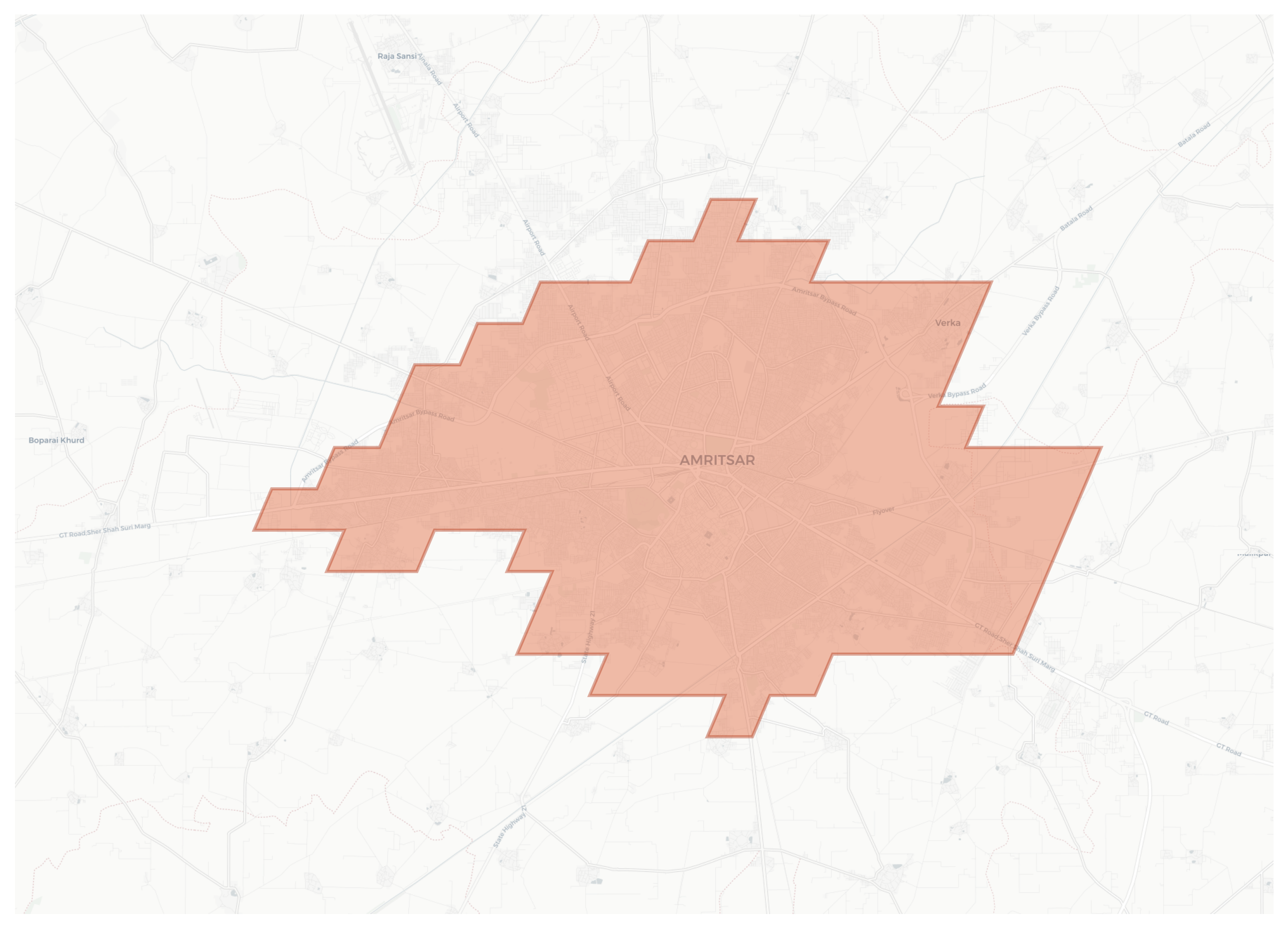 Amritsar geographic map
