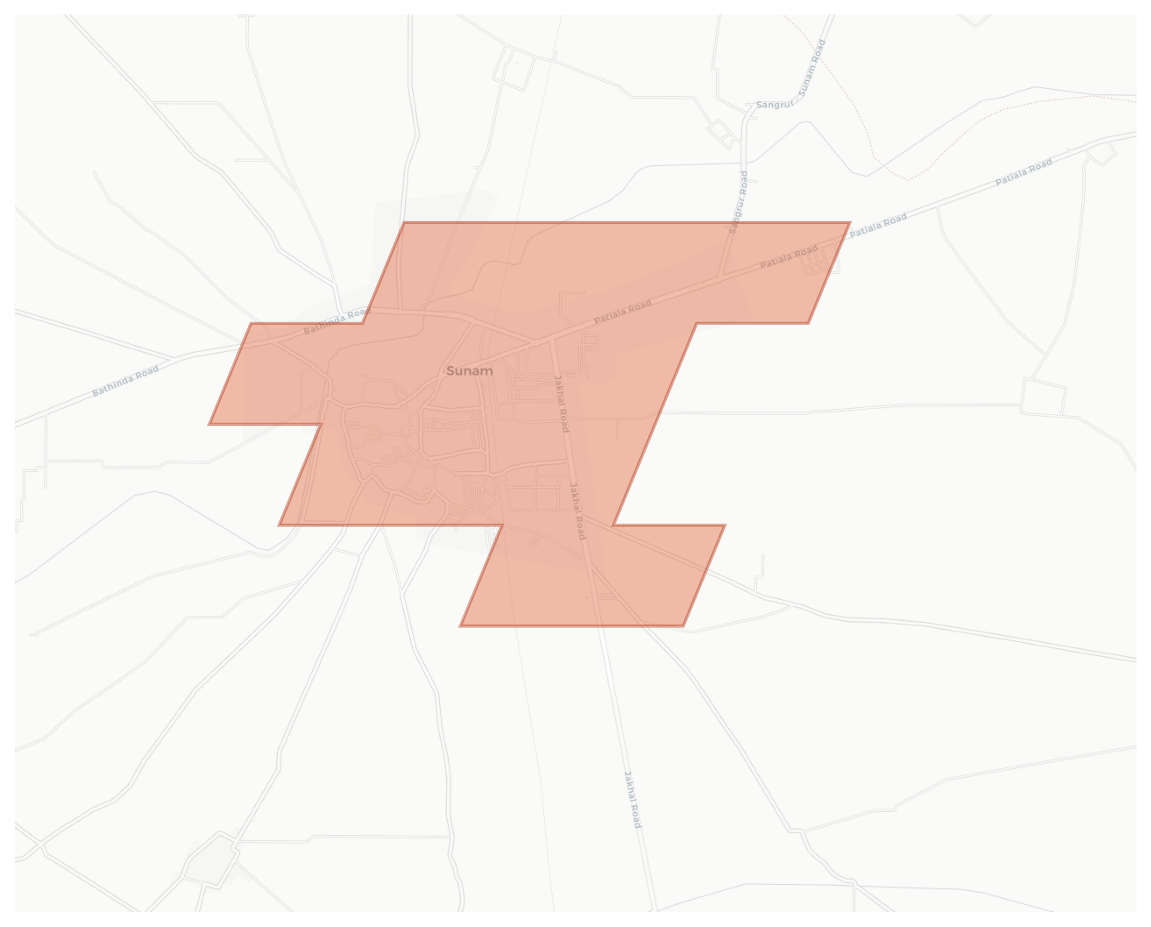 Sunam geographic map