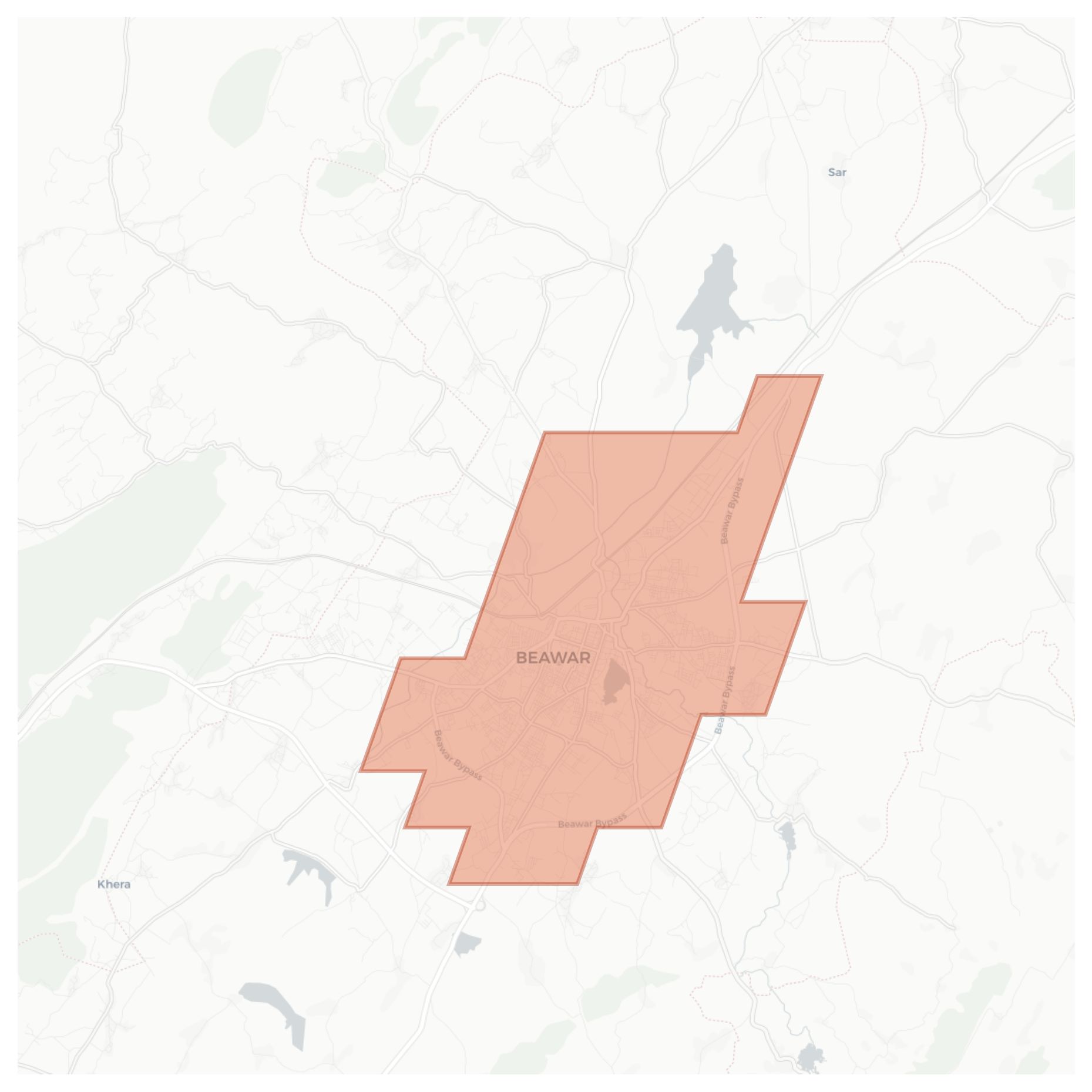 Beawar geographic map