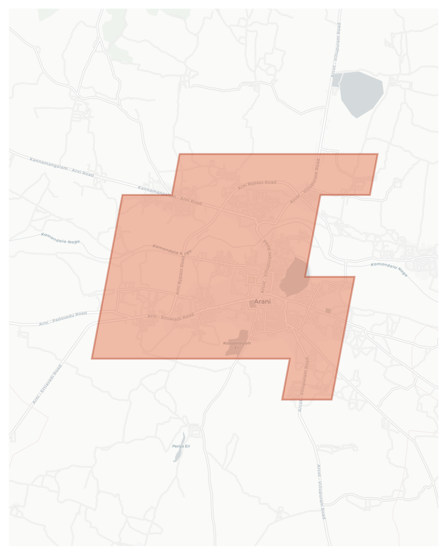 Arani geographic map