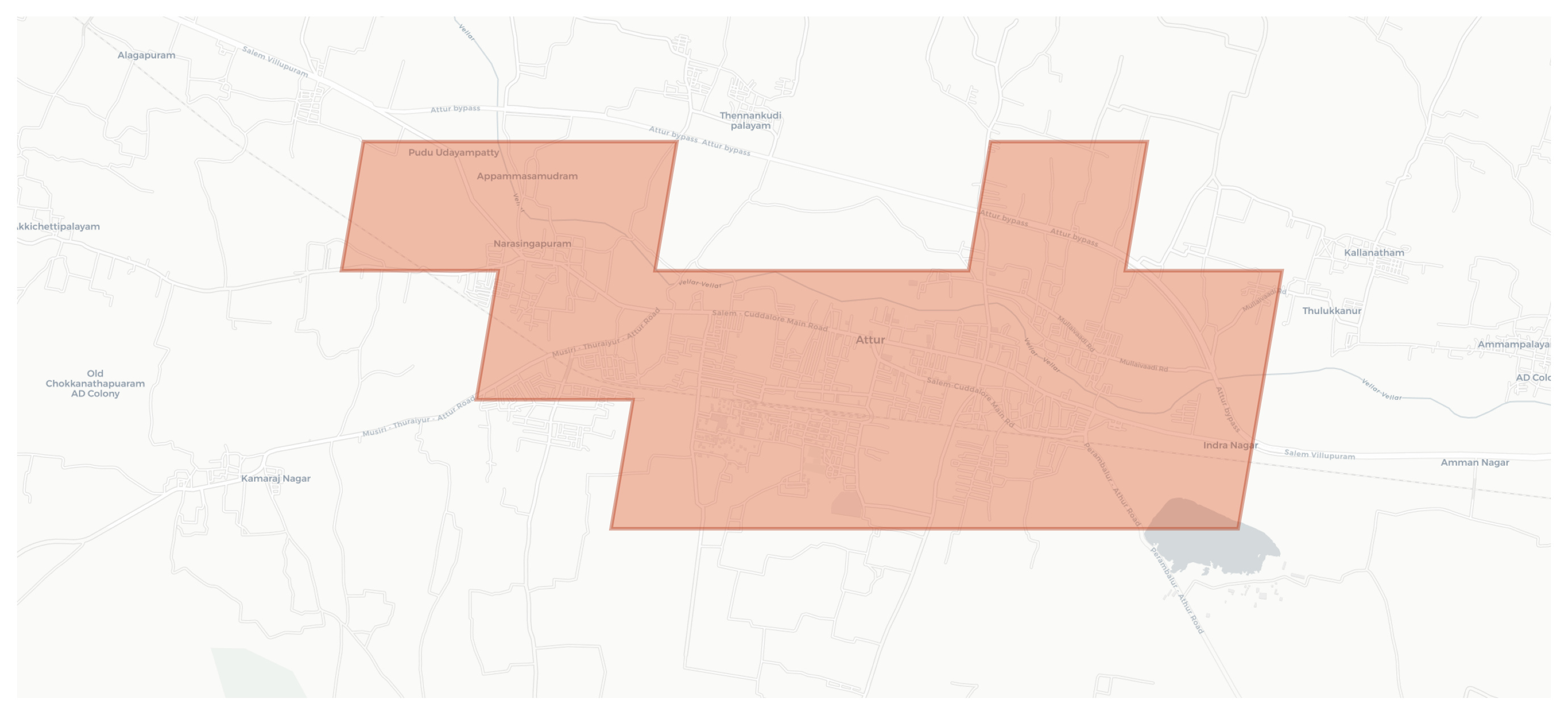 Attur geographic map