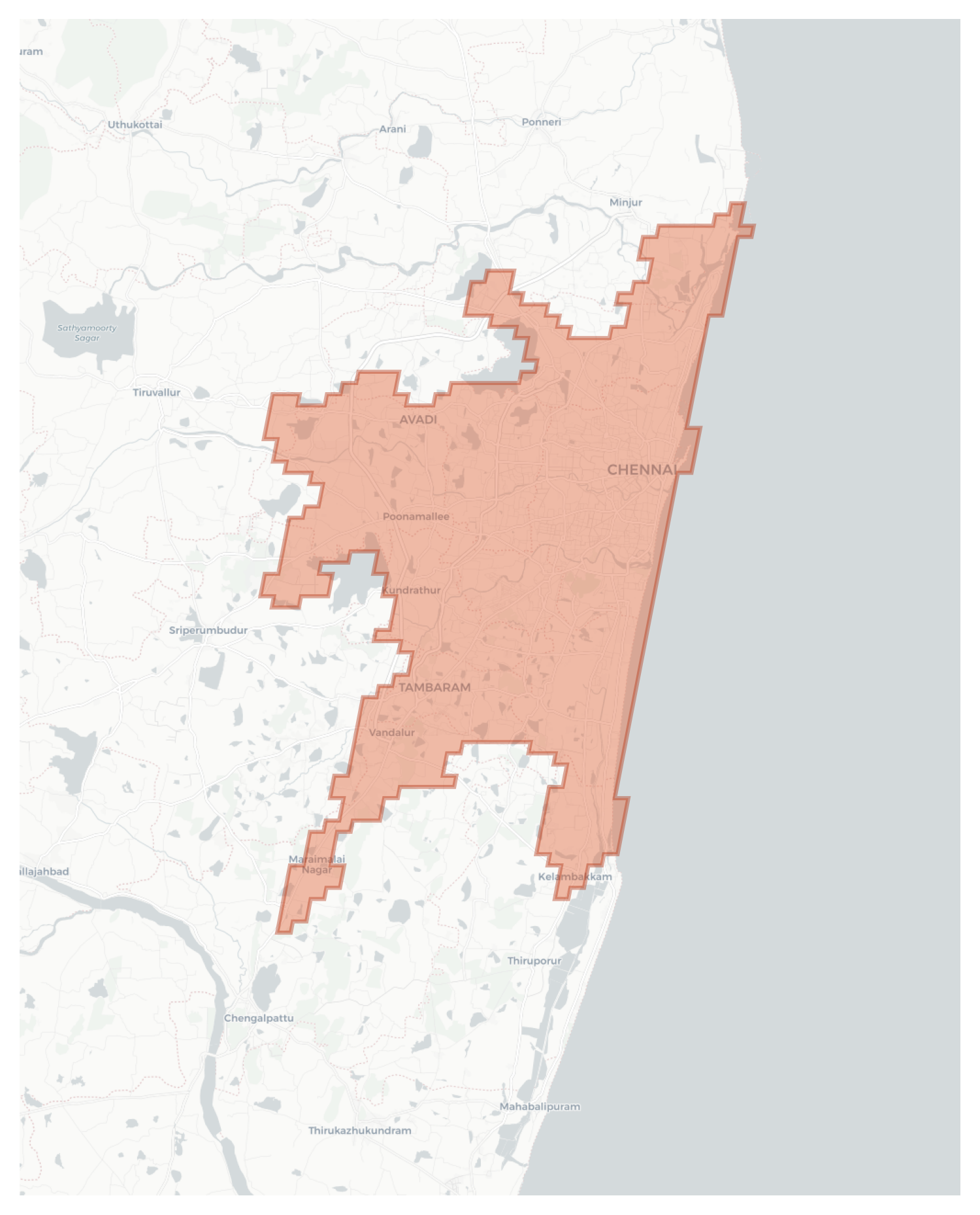 Chennai geographic map