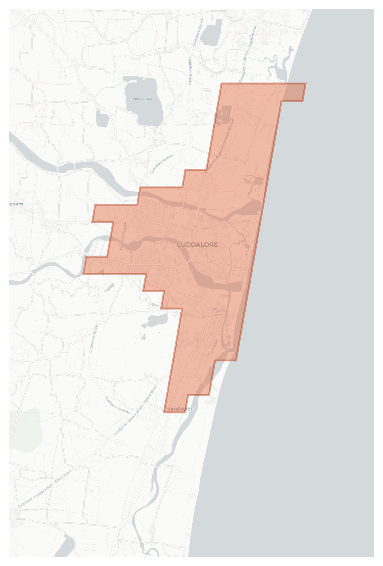 Cuddalore geographic map