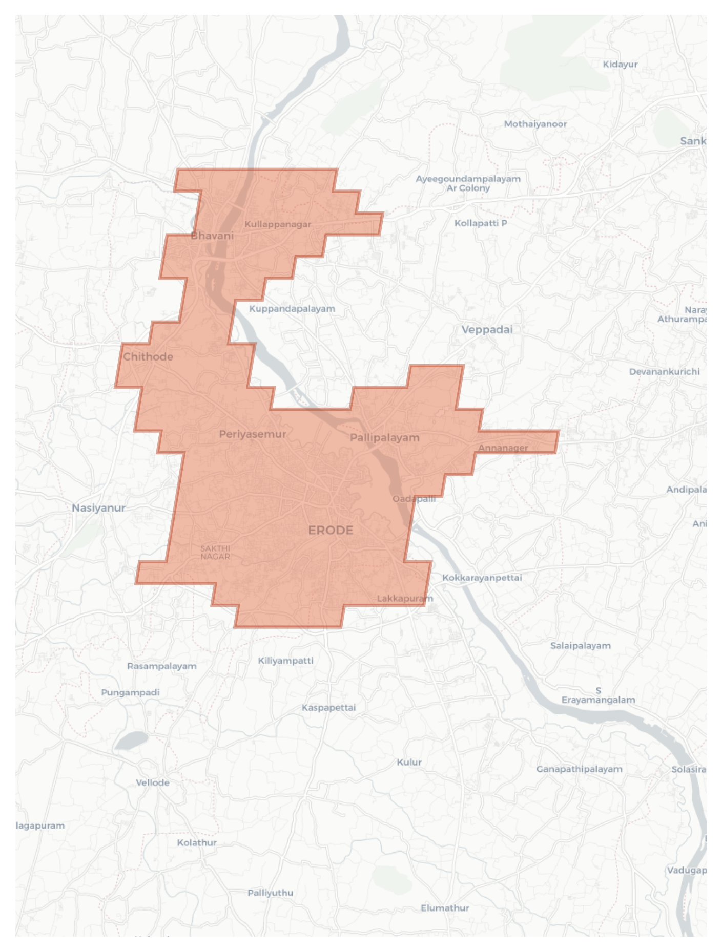 Erode geographic map