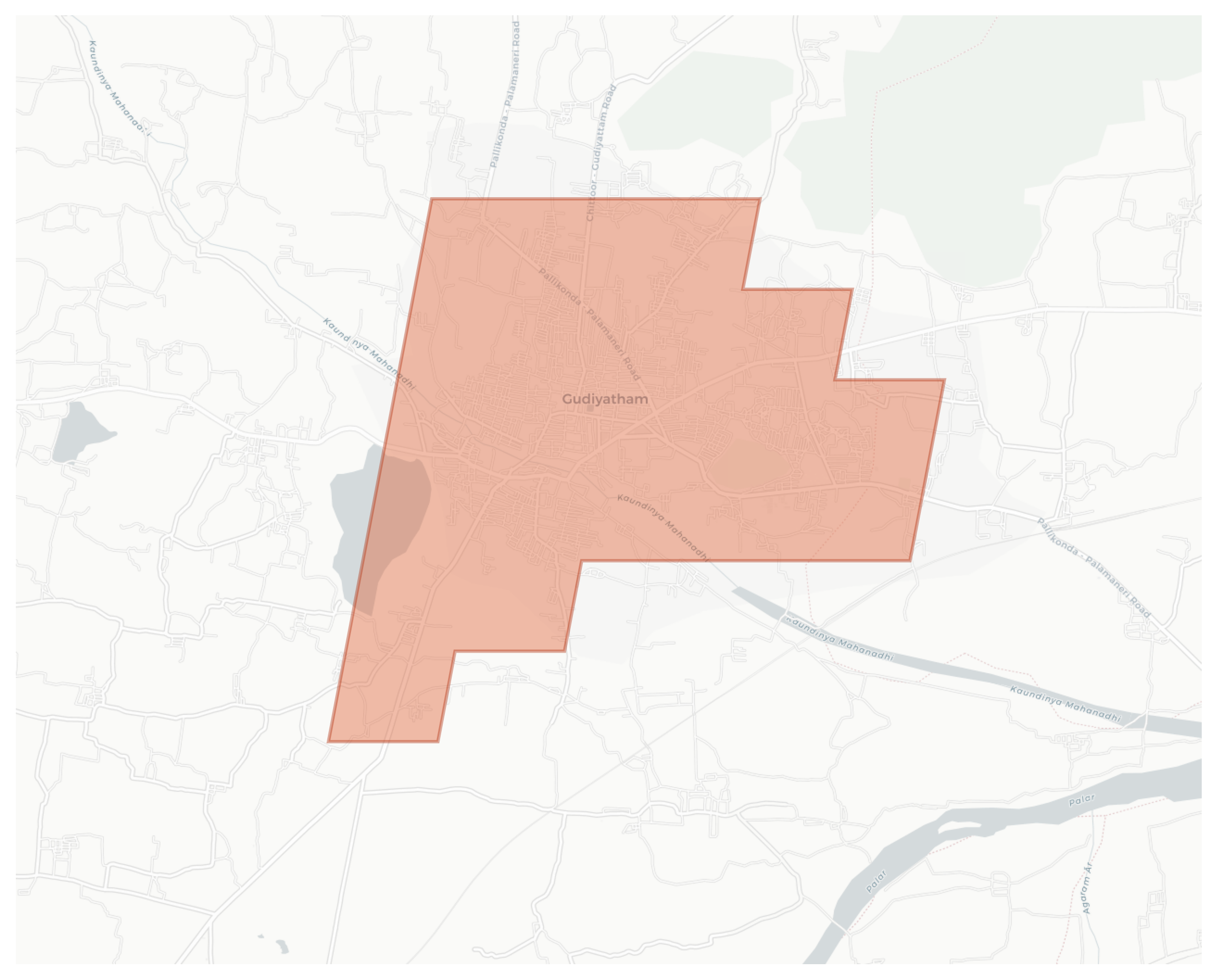 Gudiyatham geographic map