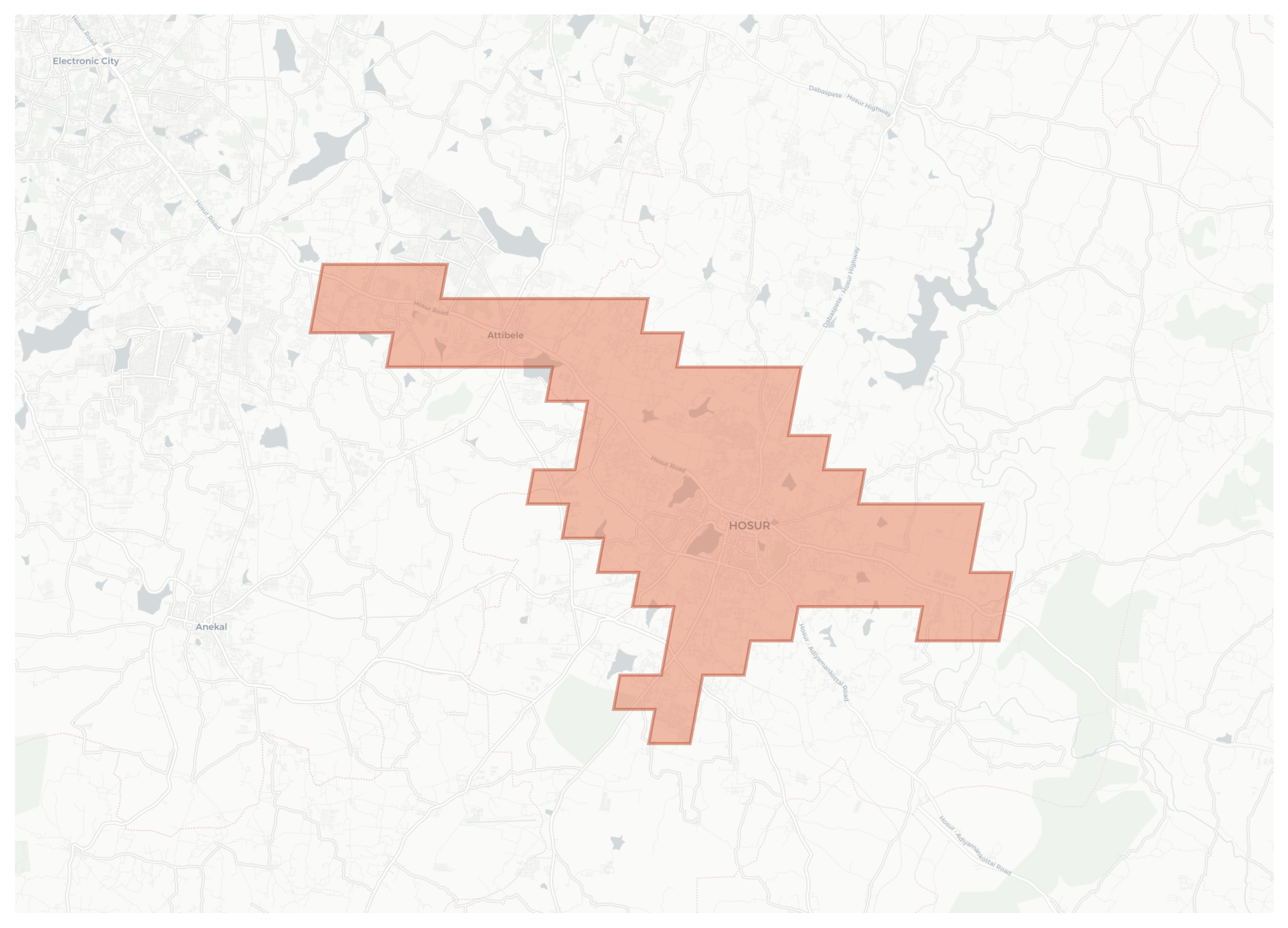 Hosur geographic map