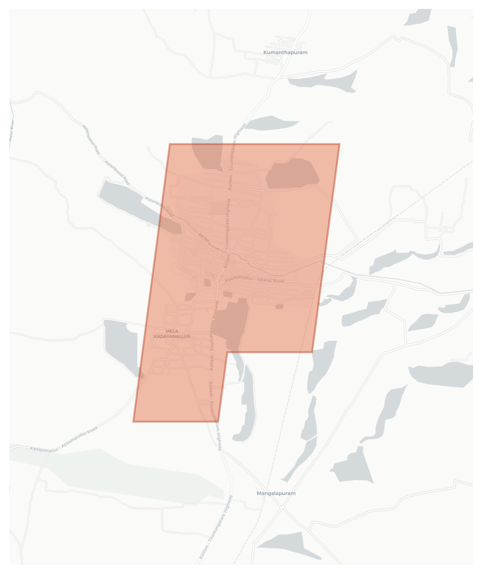 Kadayanallur geographic map