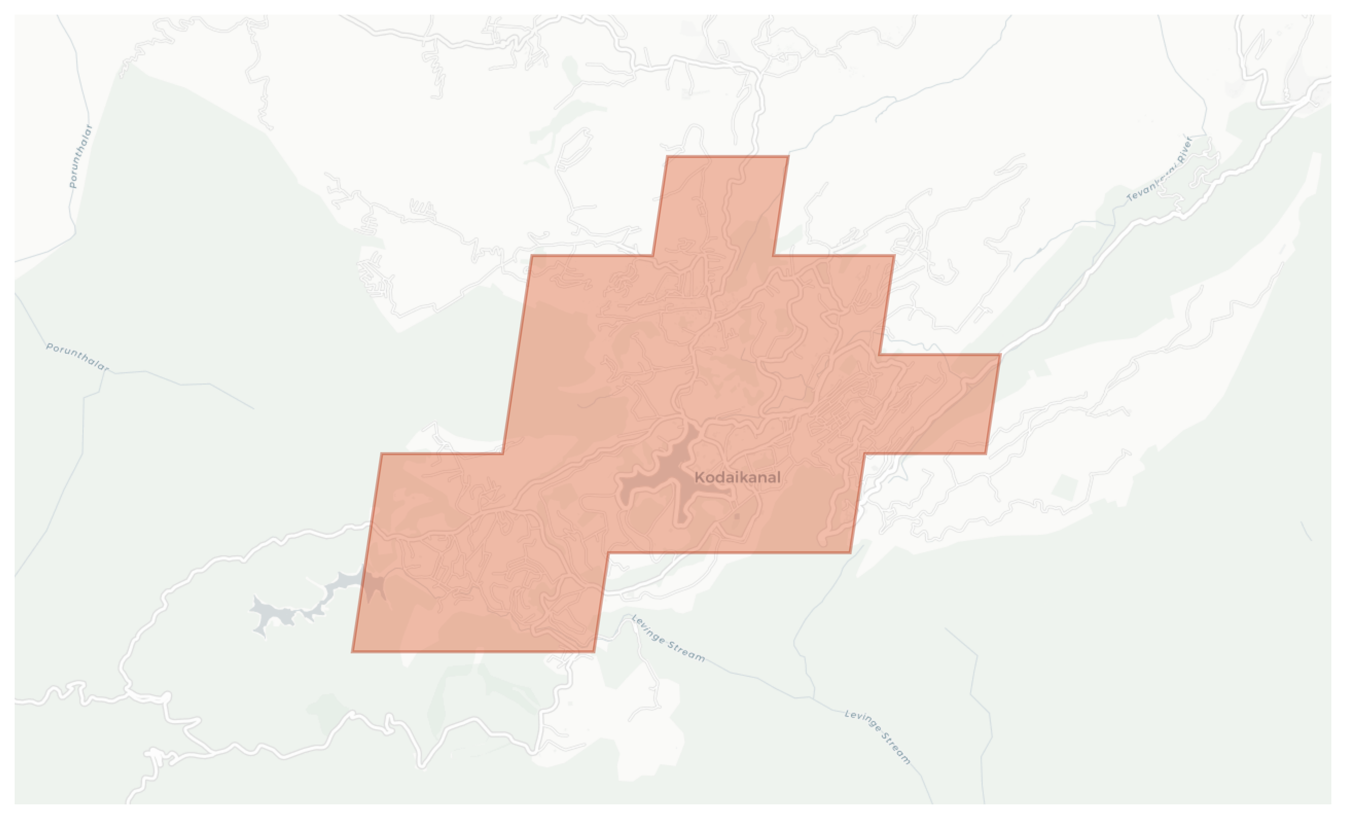 Kodaikanal geographic map