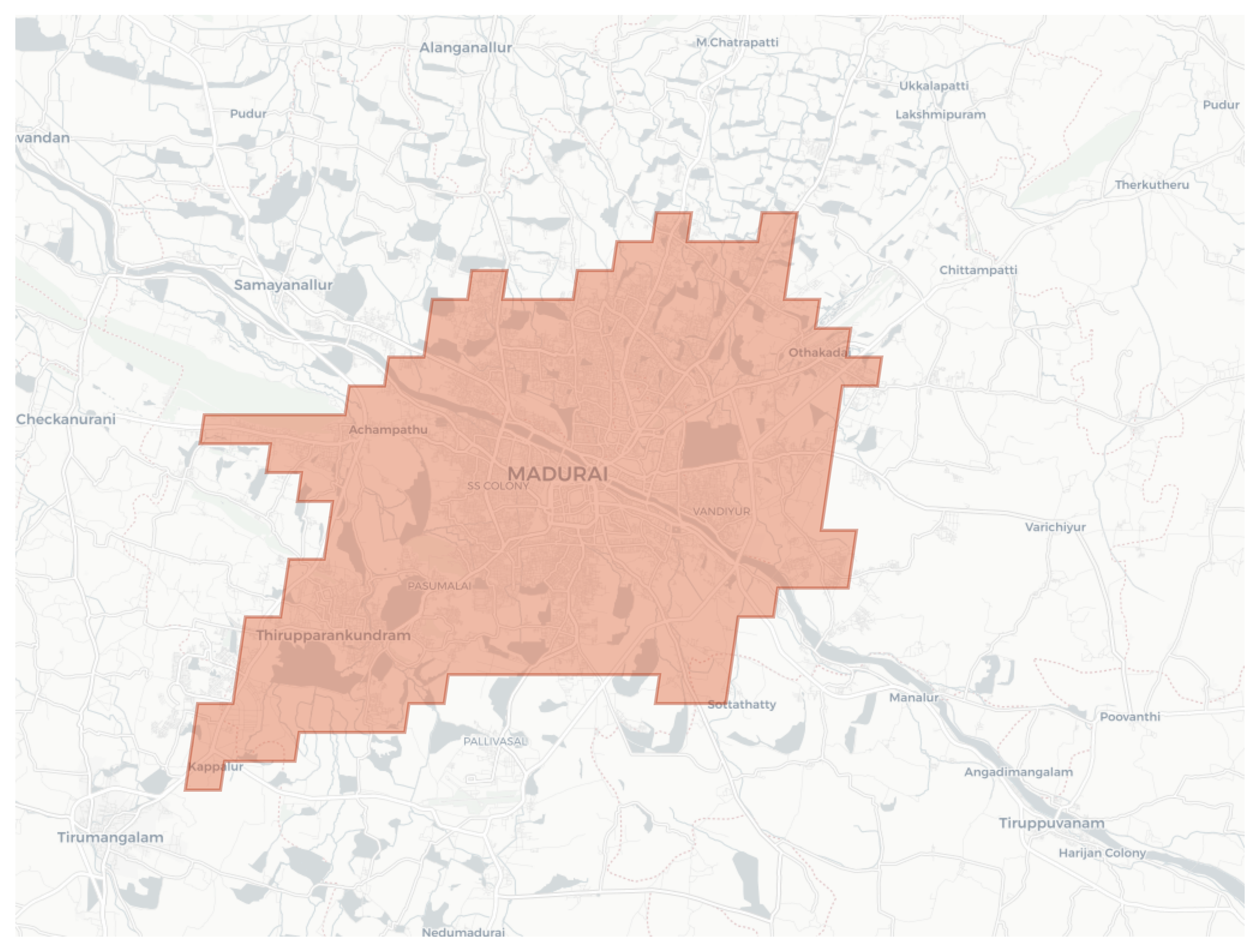 Madurai geographic map