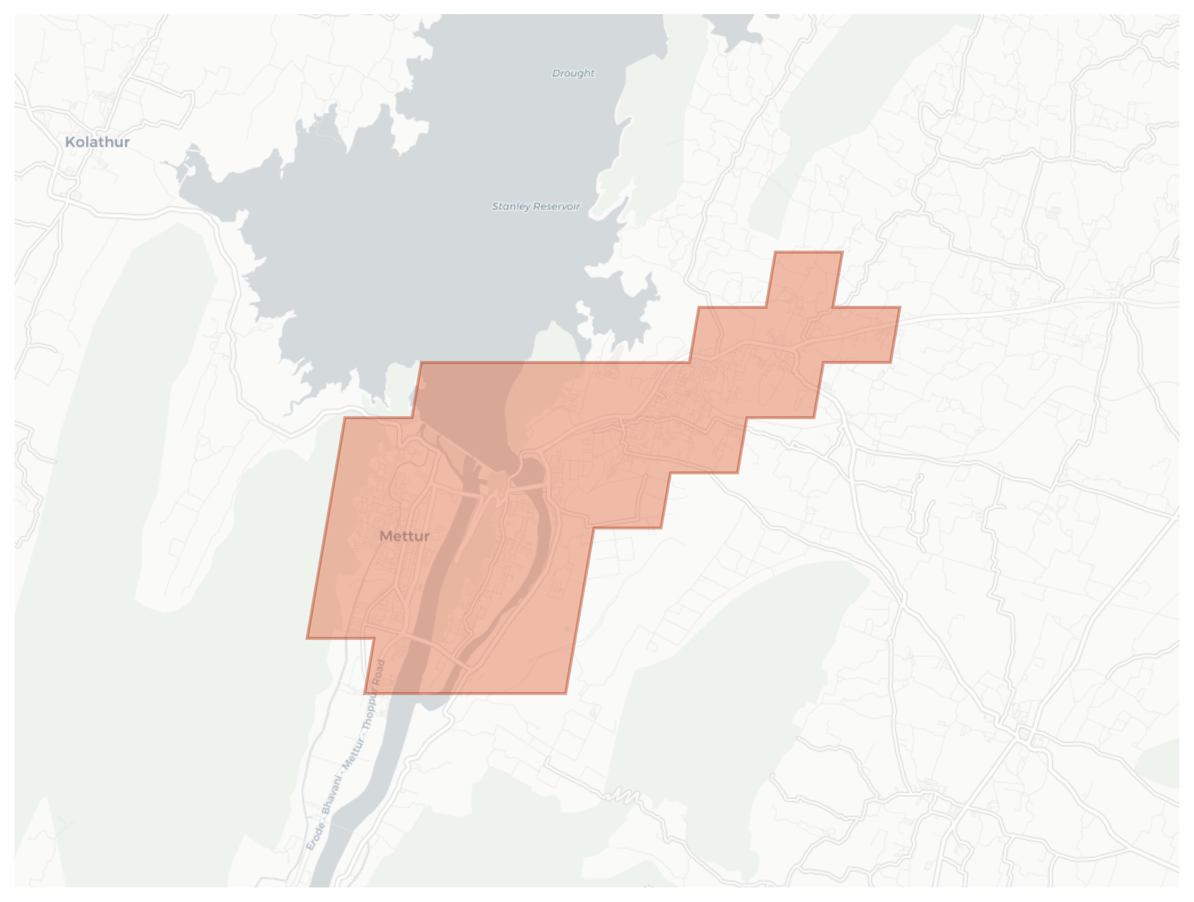 Mettur geographic map