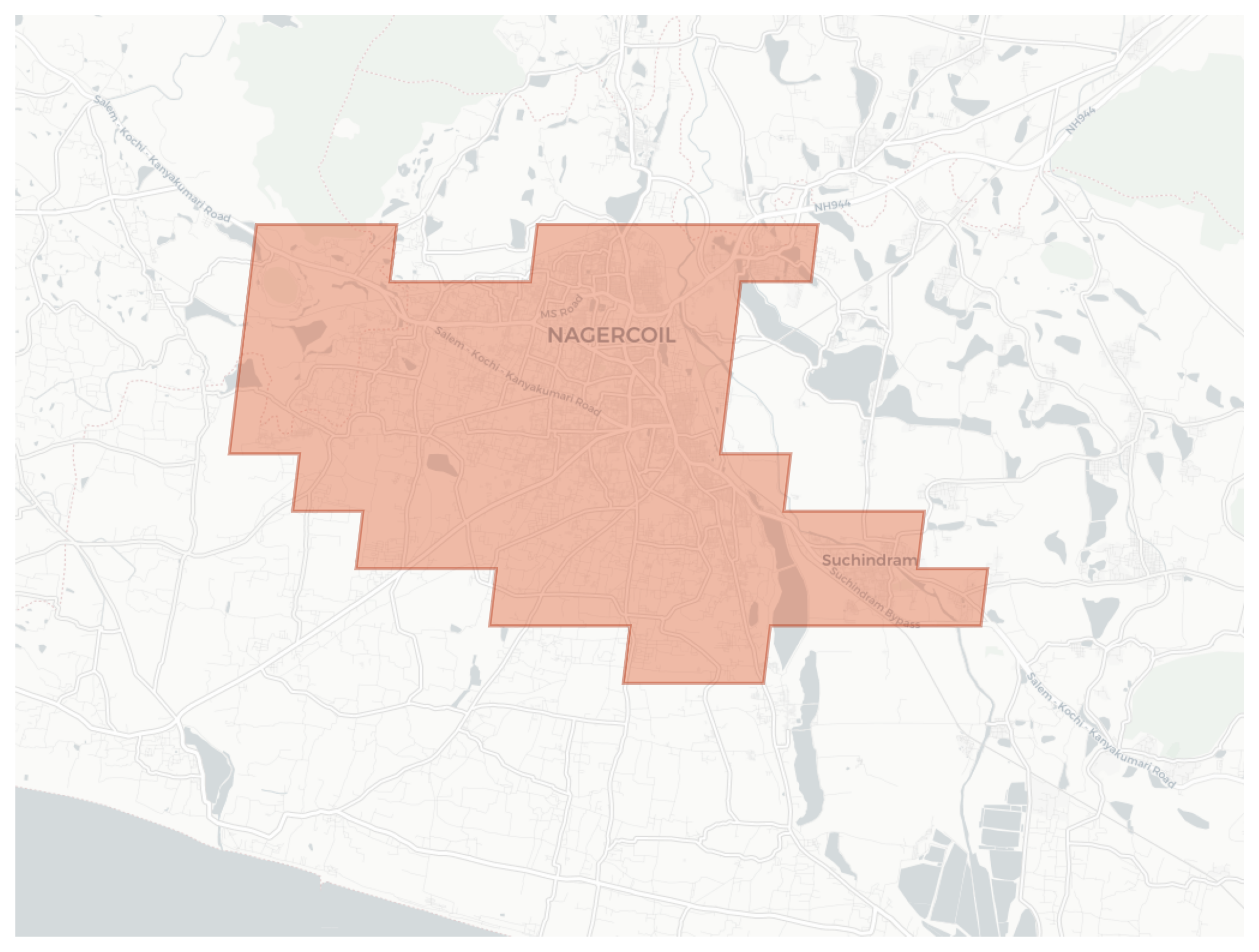 Nagercoil geographic map