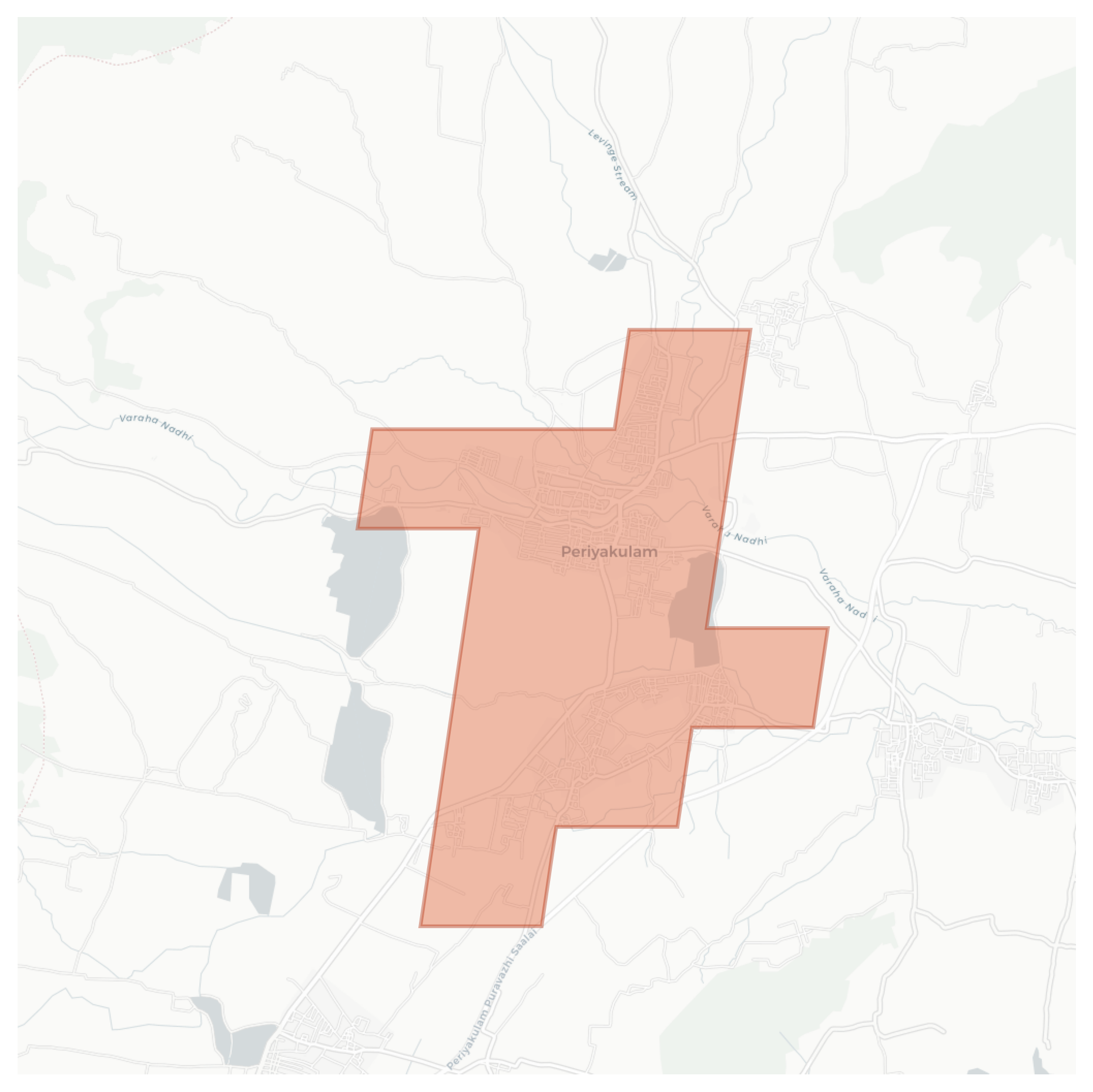 Periyakulam geographic map