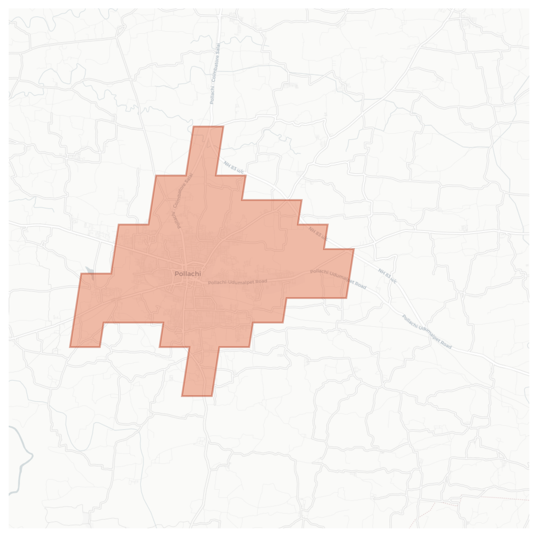 Pollachi geographic map