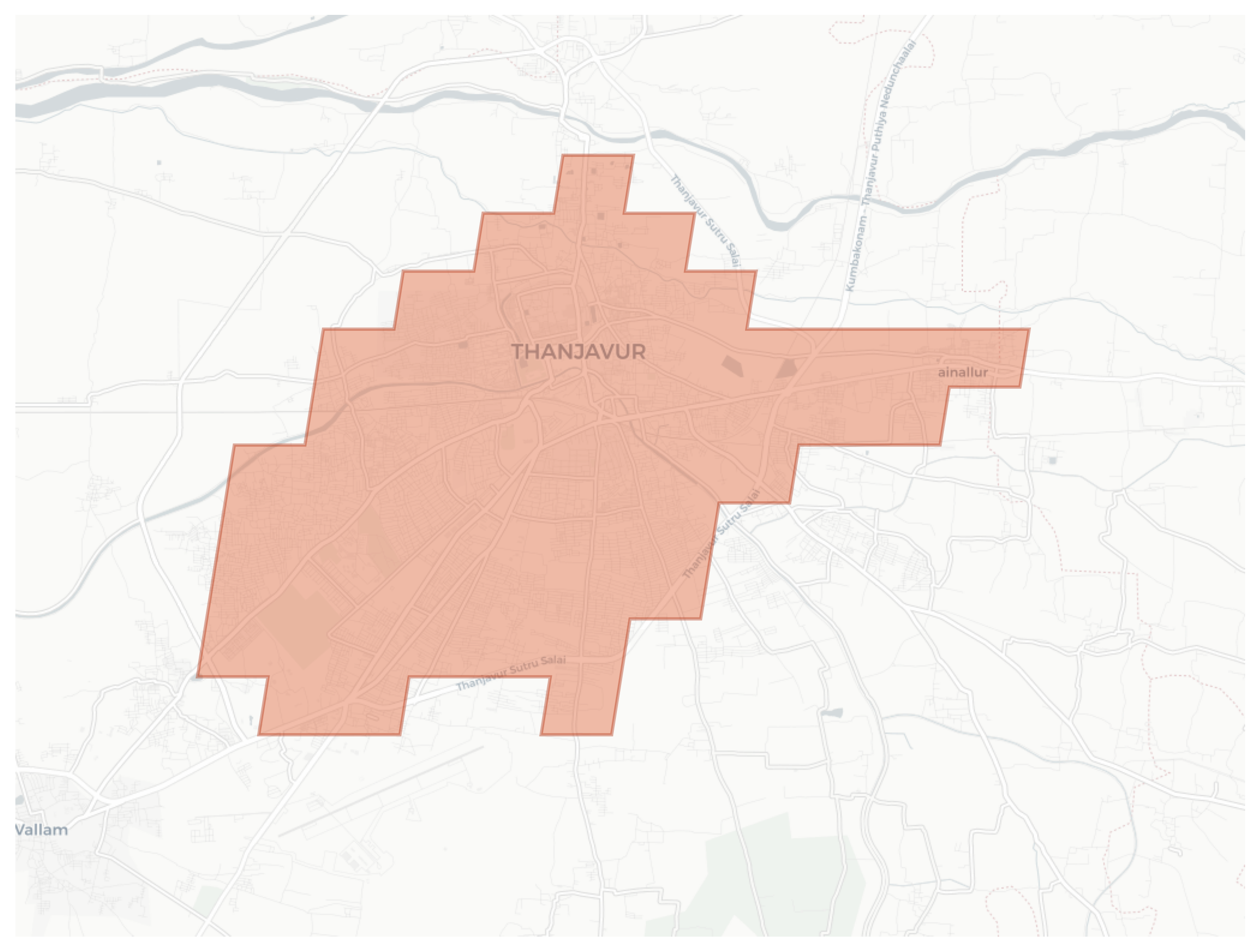 Thanjavur geographic map