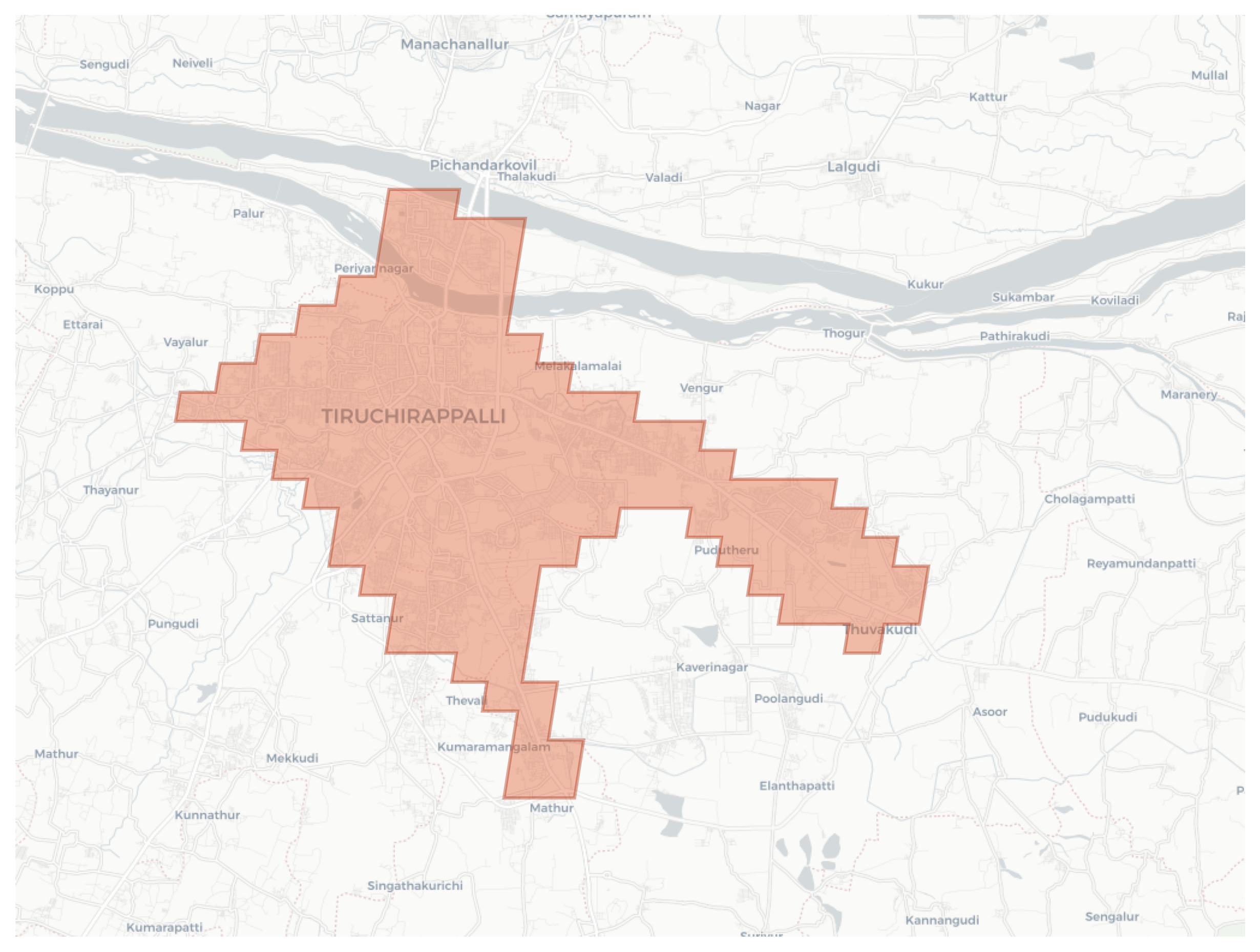 Tiruchirappalli geographic map