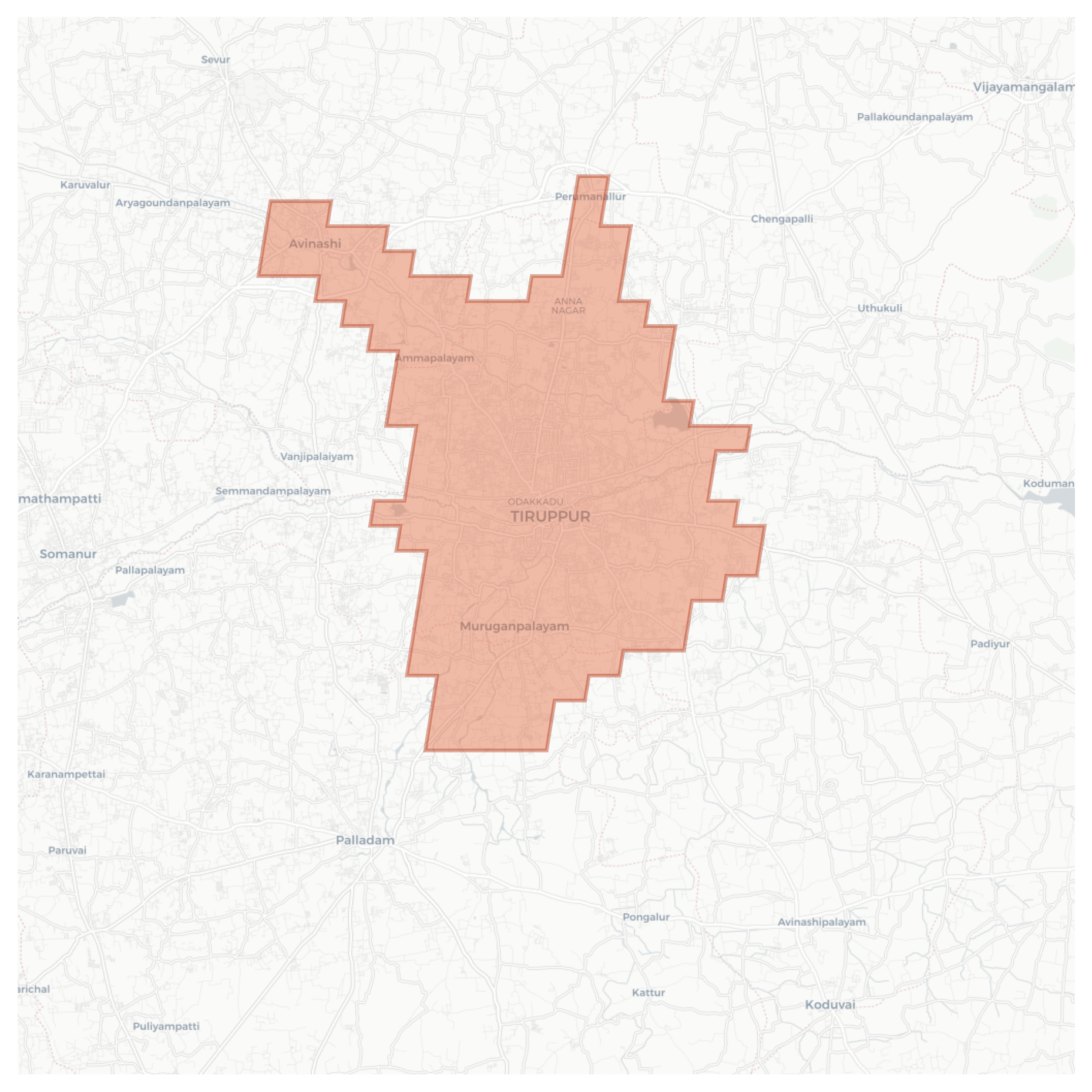 Tiruppur geographic map