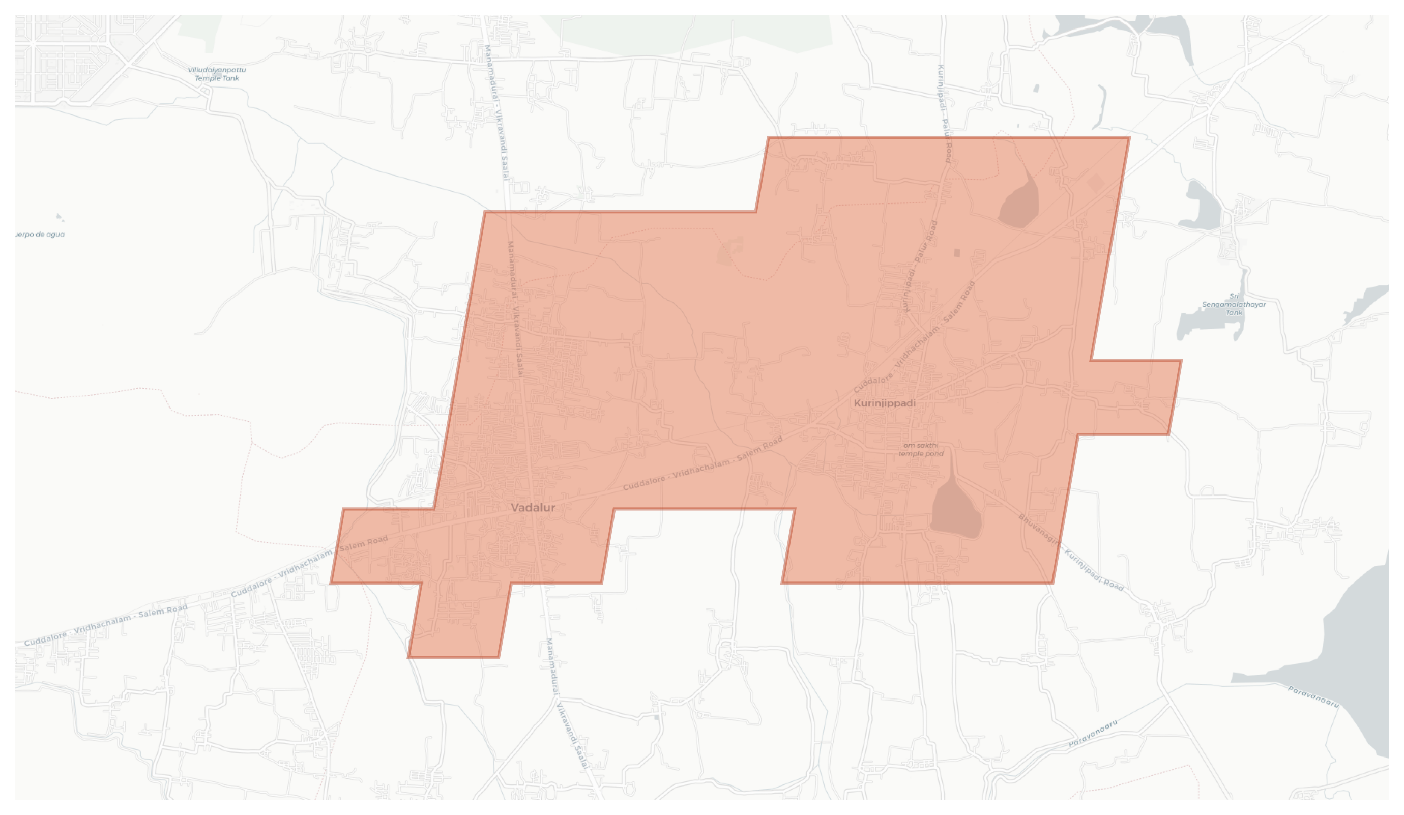 Vadalur geographic map