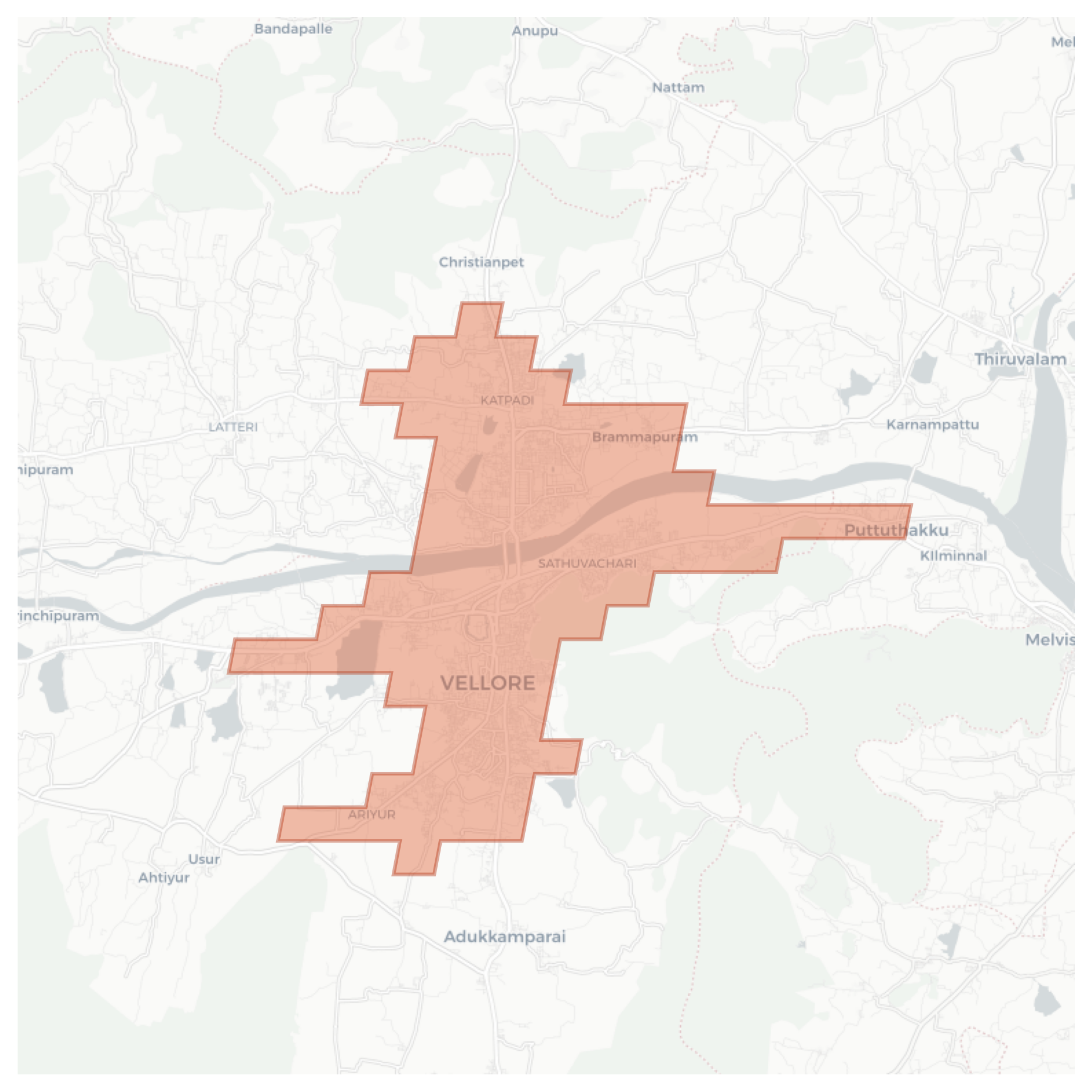 Vellore geographic map