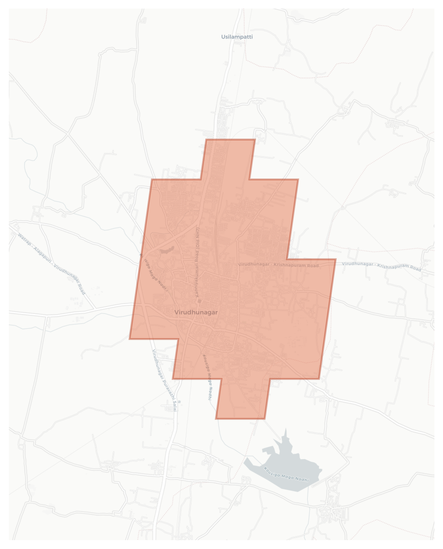 Virudhunagar geographic map