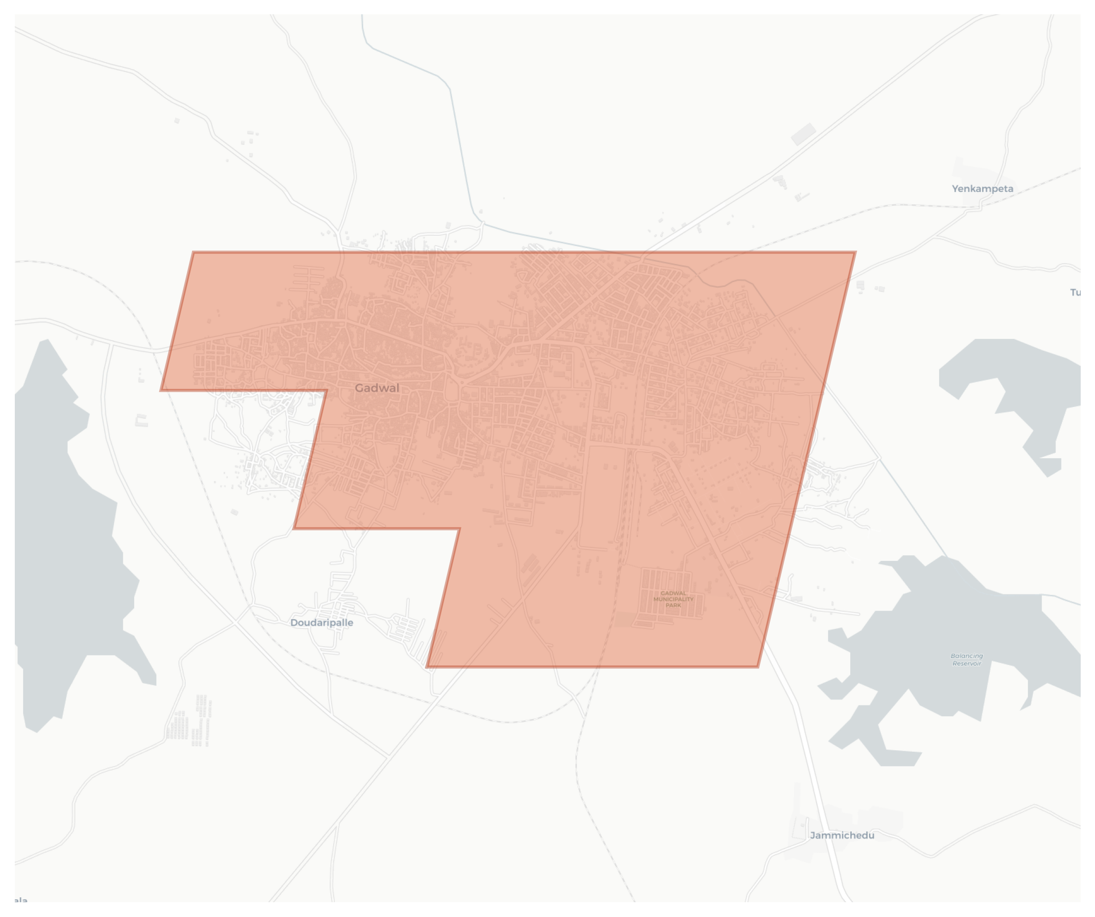 Gadwal geographic map