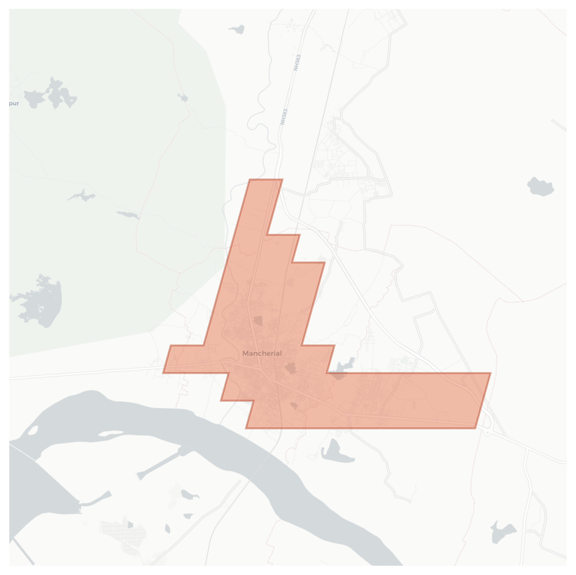 Mancherial geographic map