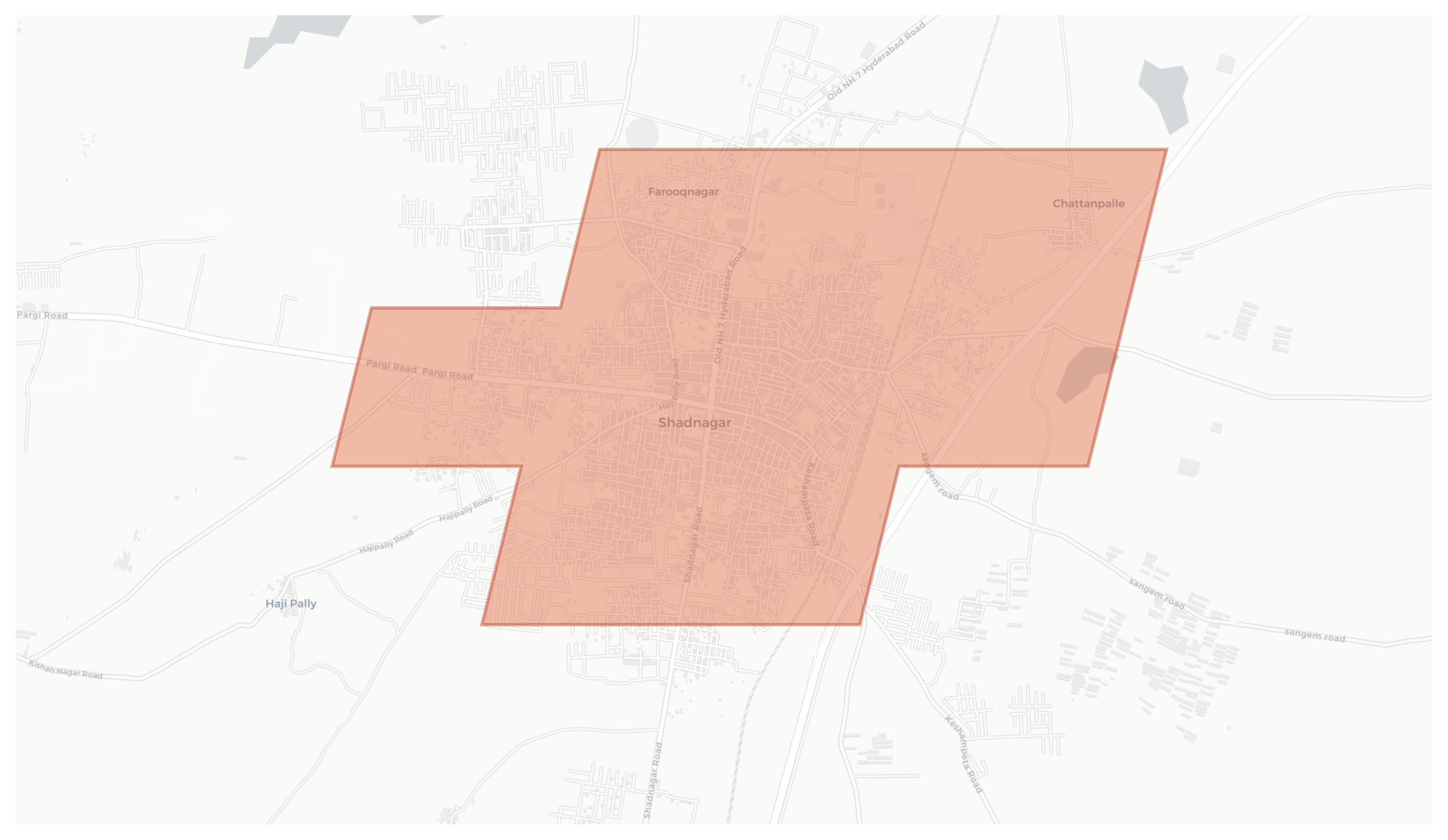 Shadnagar geographic map
