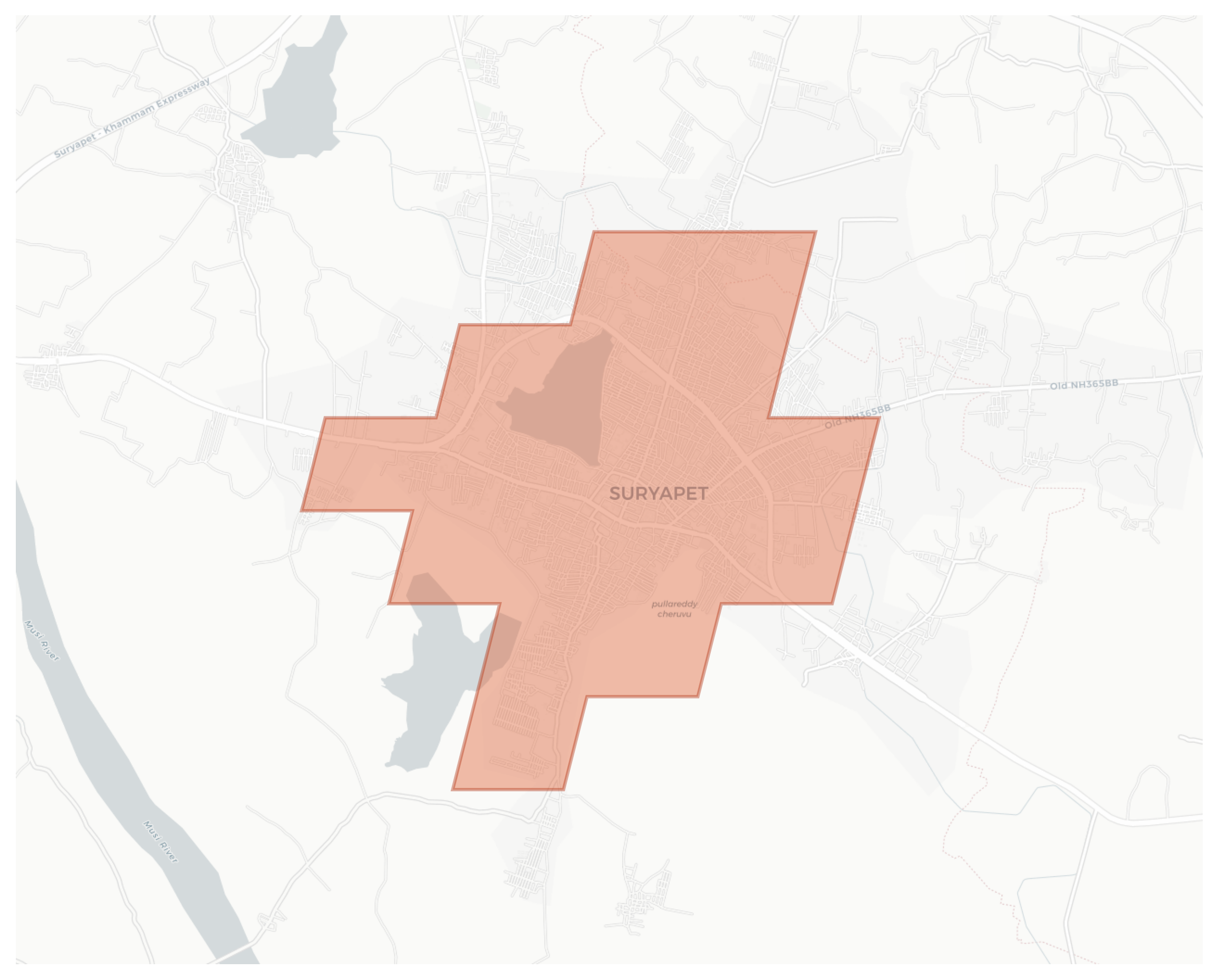 Suryapet geographic map