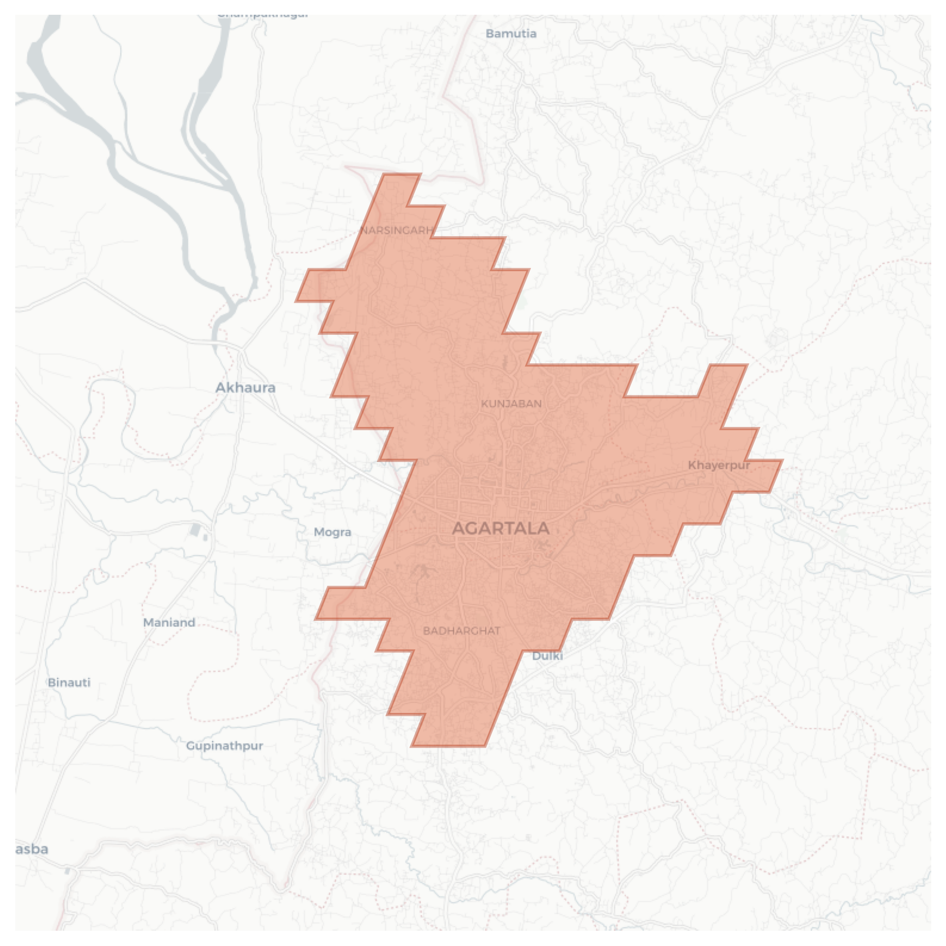 Agartala geographic map
