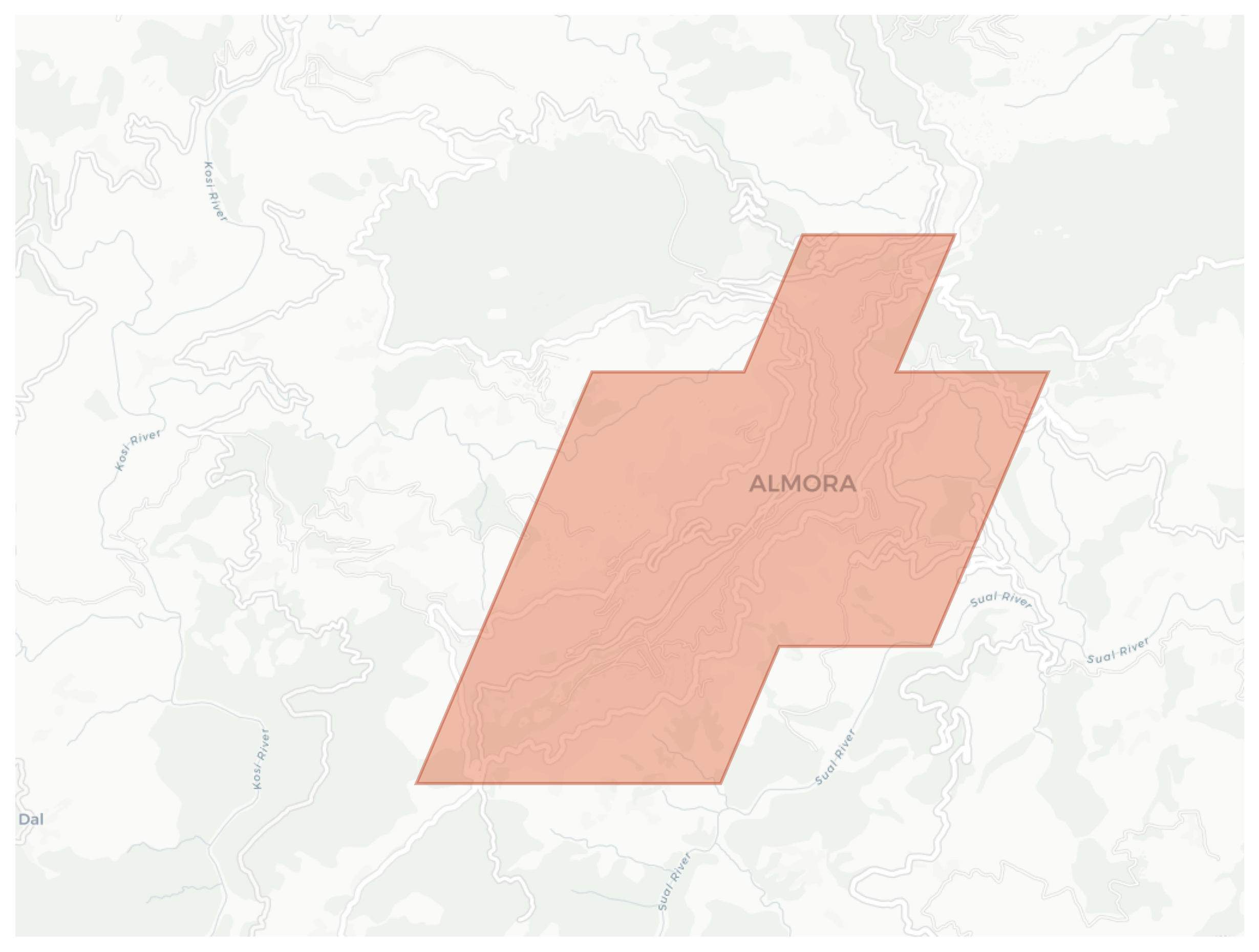 Almora geographic map