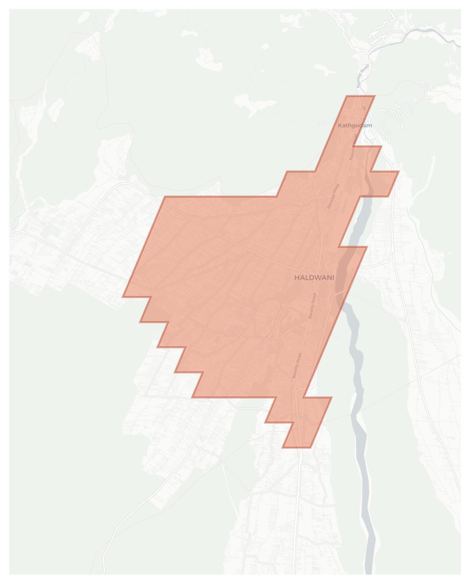Haldwani geographic map