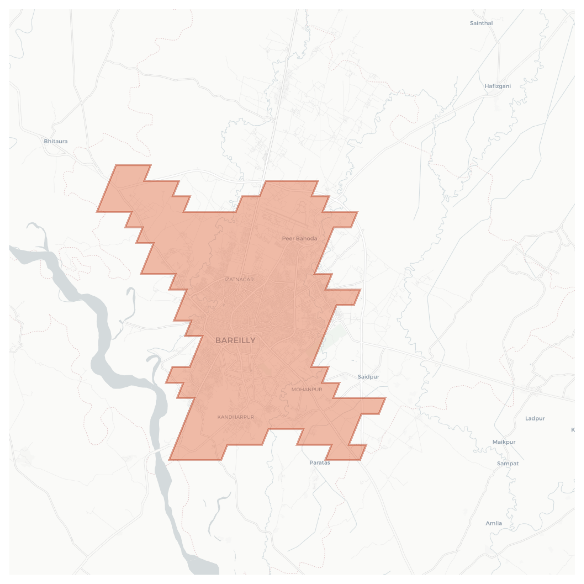 Bareilly geographic map