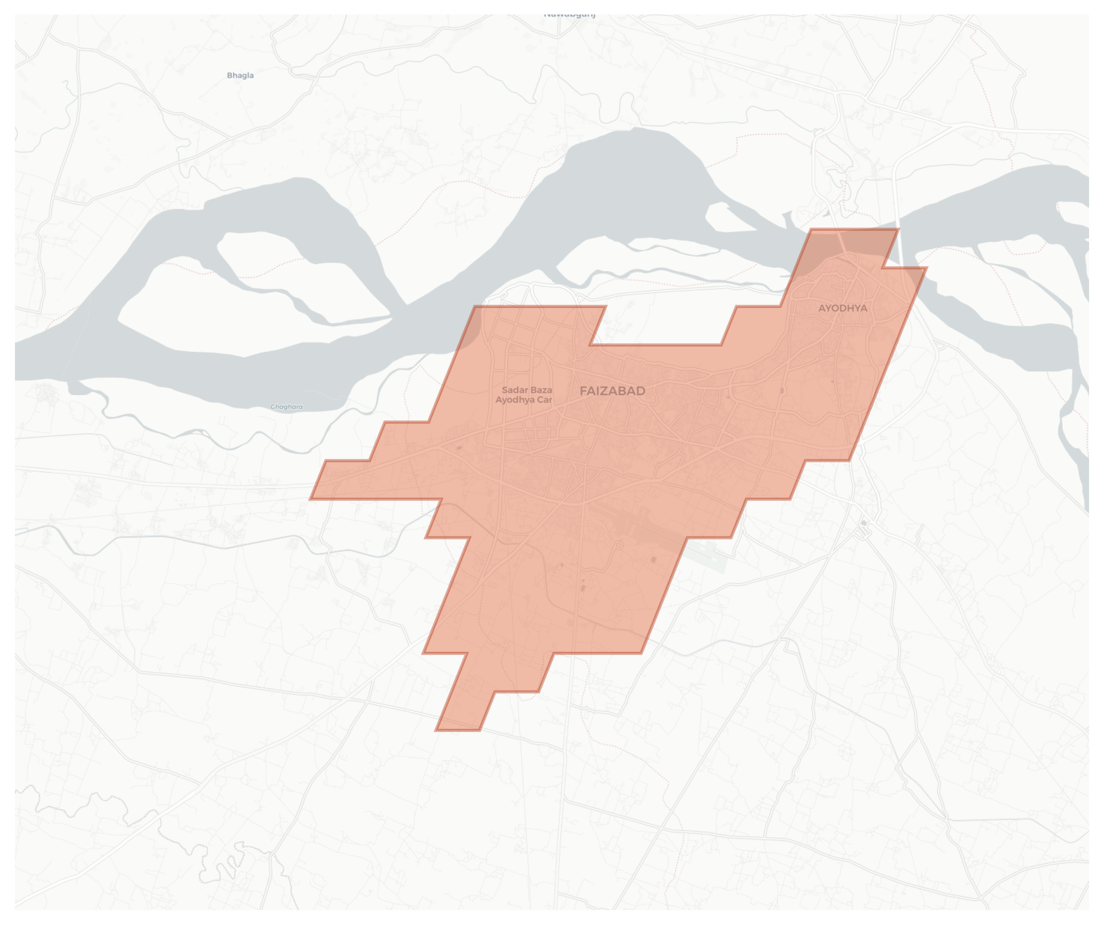 Faizabad geographic map