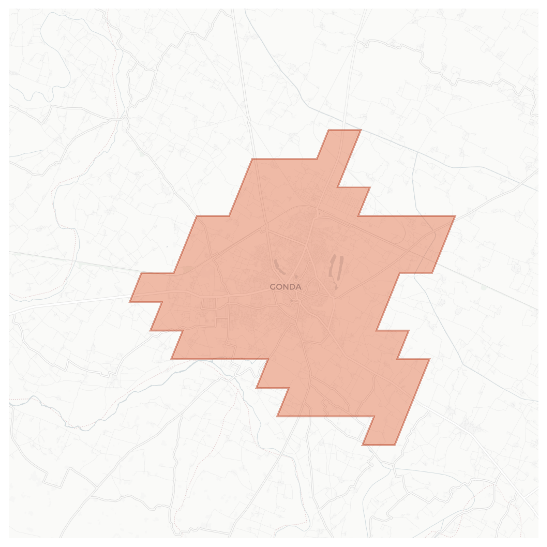 Gonda geographic map