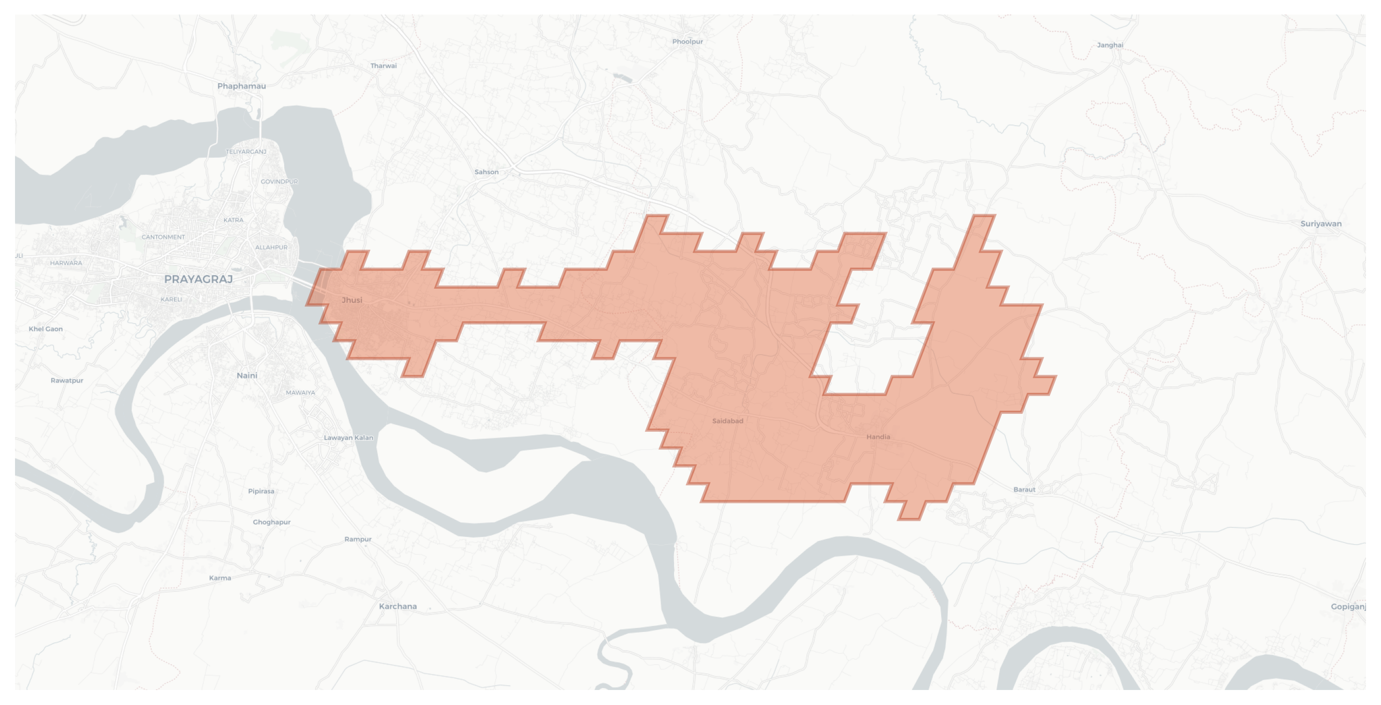 Jhusi geographic map