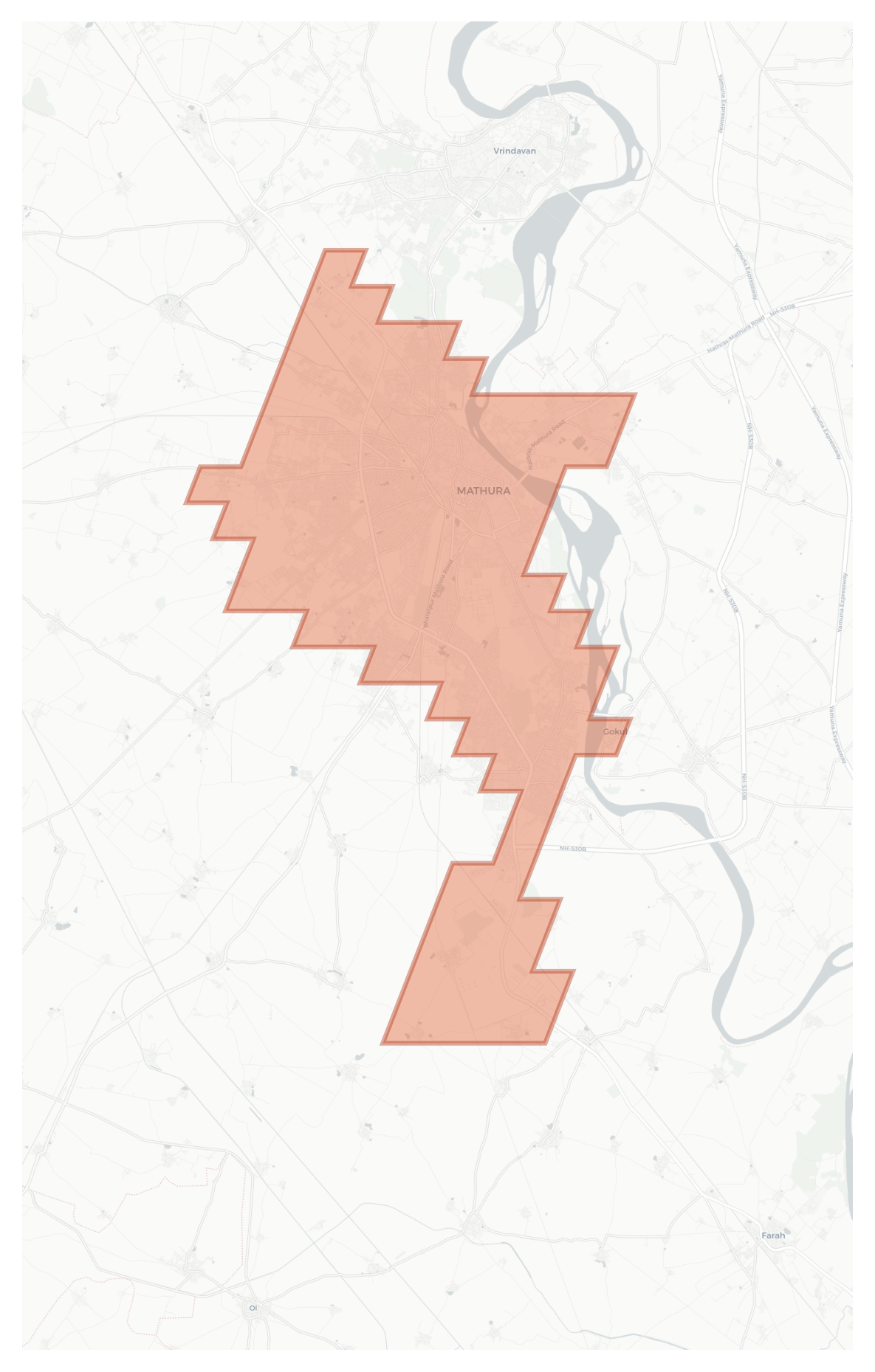 Mathura geographic map