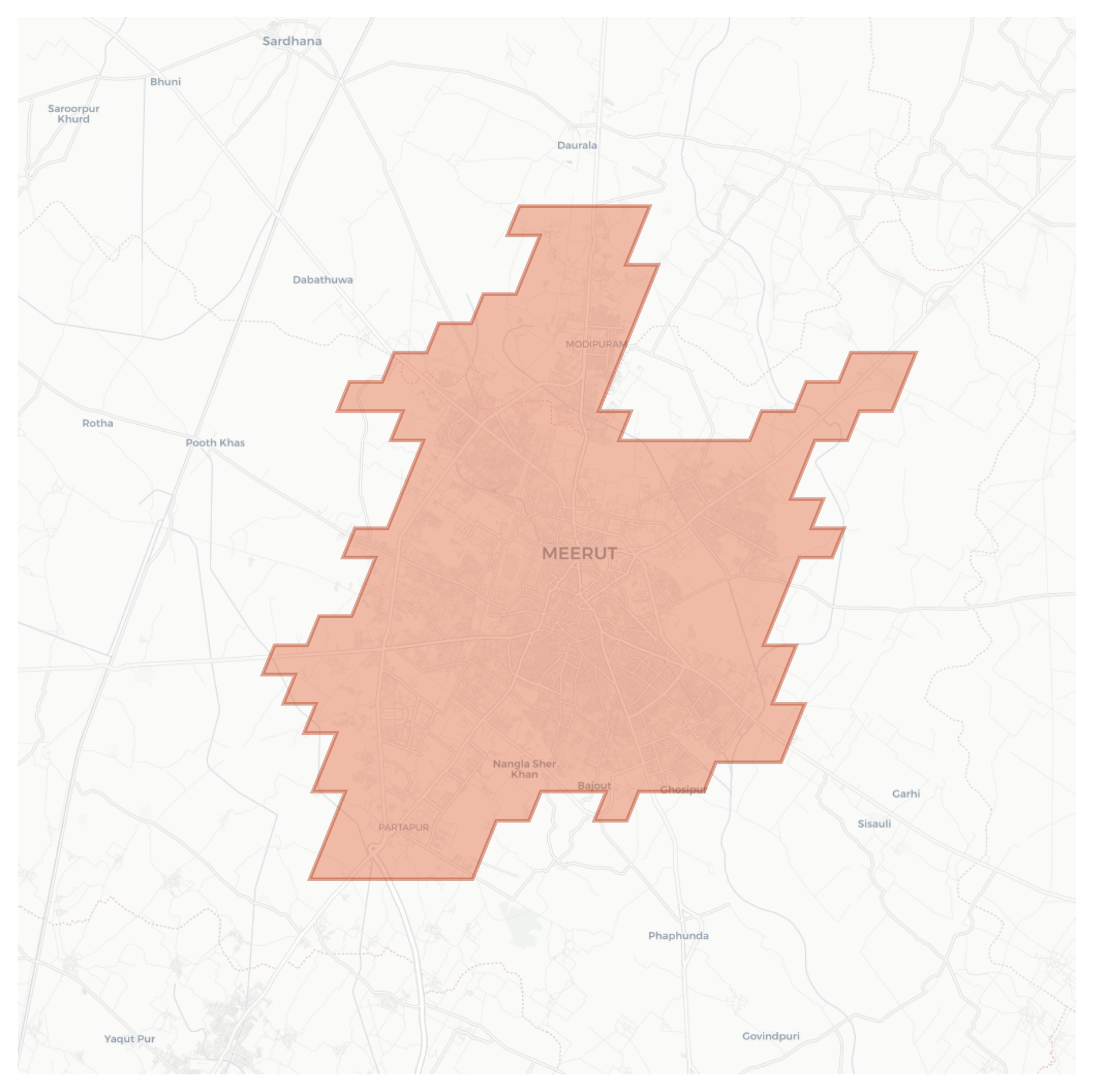 Meerut geographic map