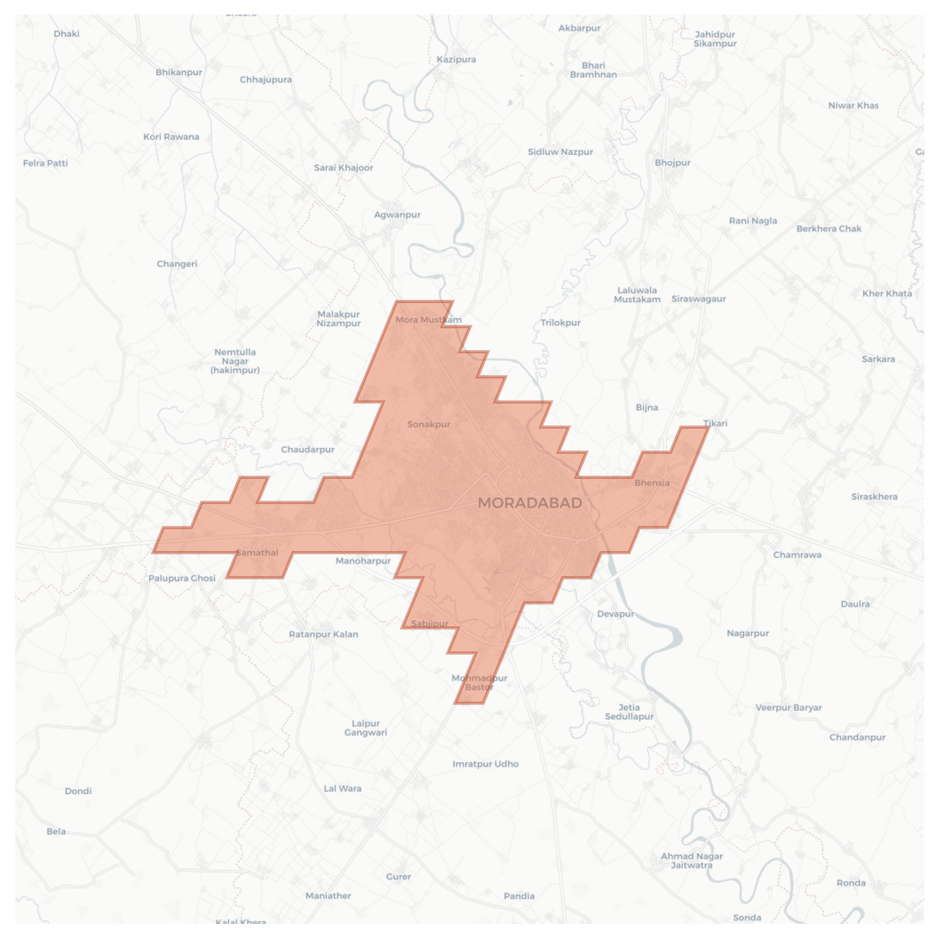 Moradabad geographic map