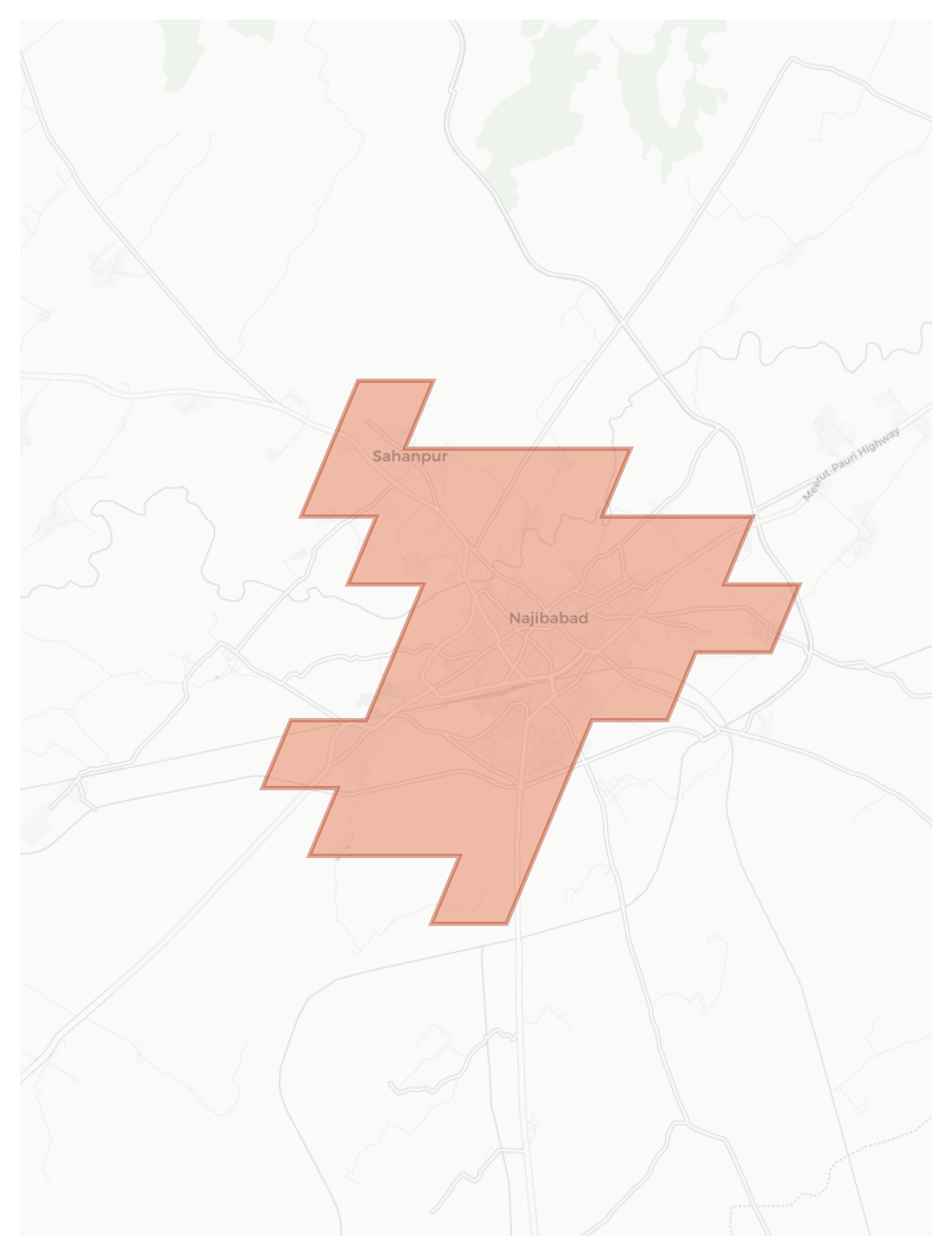 Najibabad geographic map