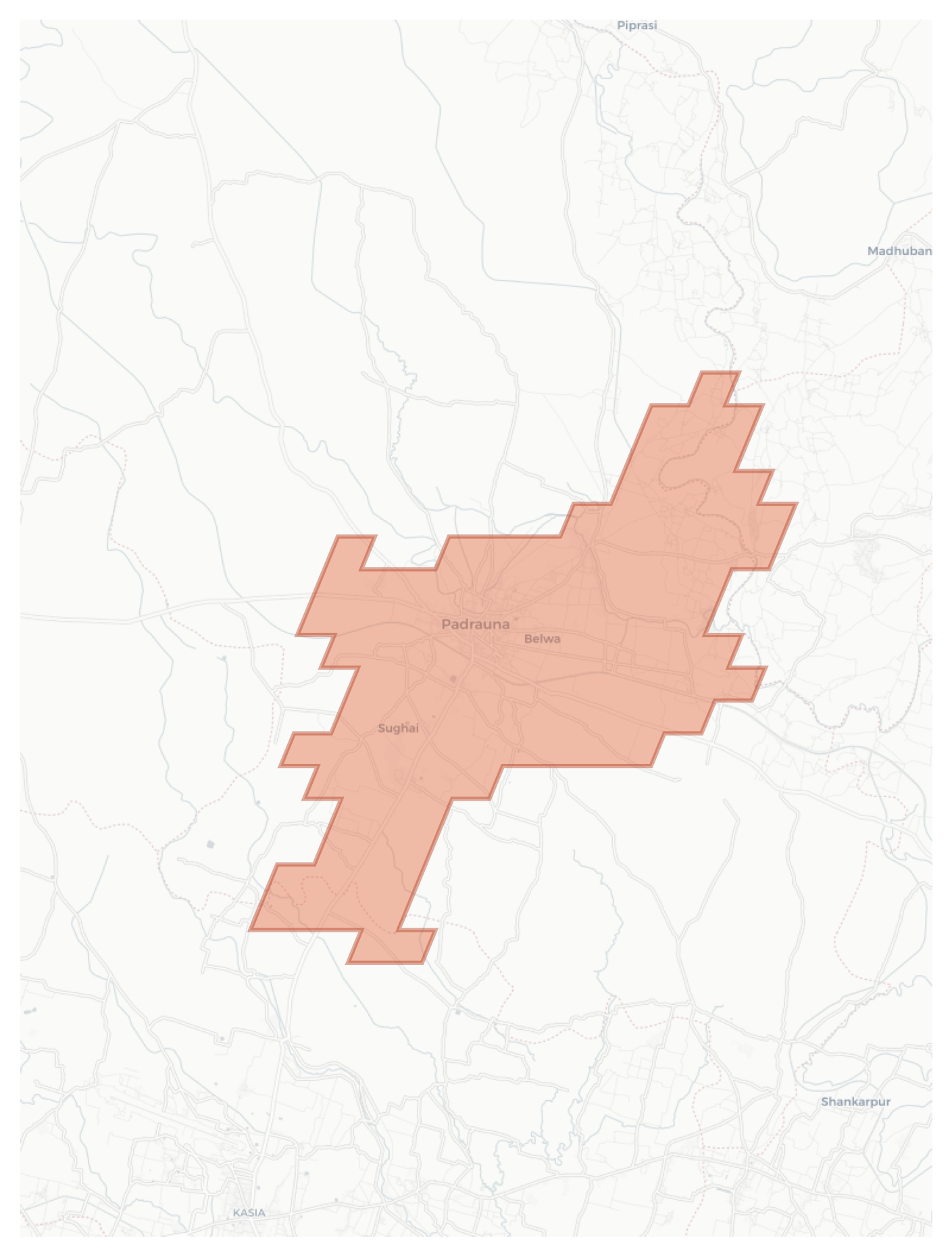 Padrauna geographic map