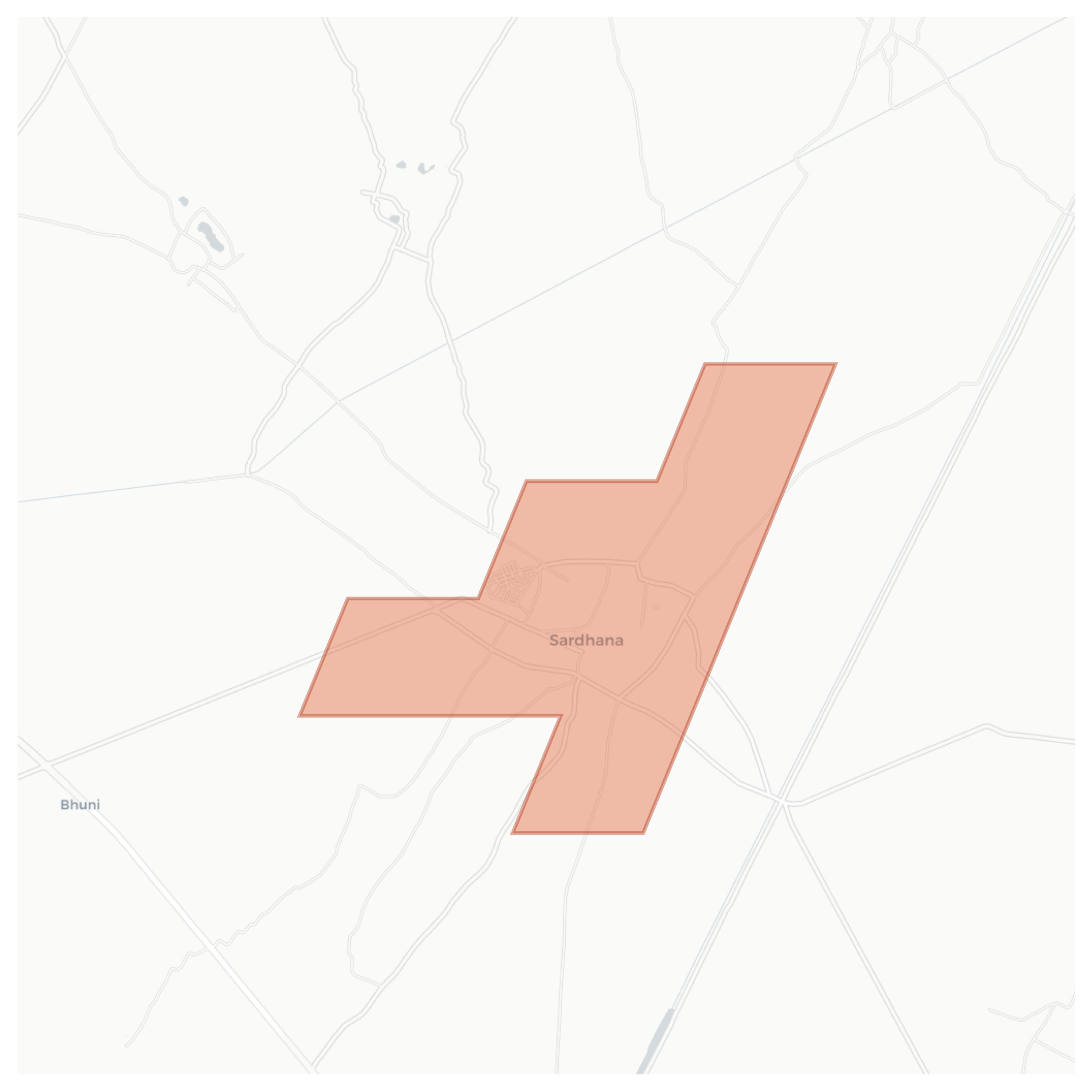 Sardhana geographic map